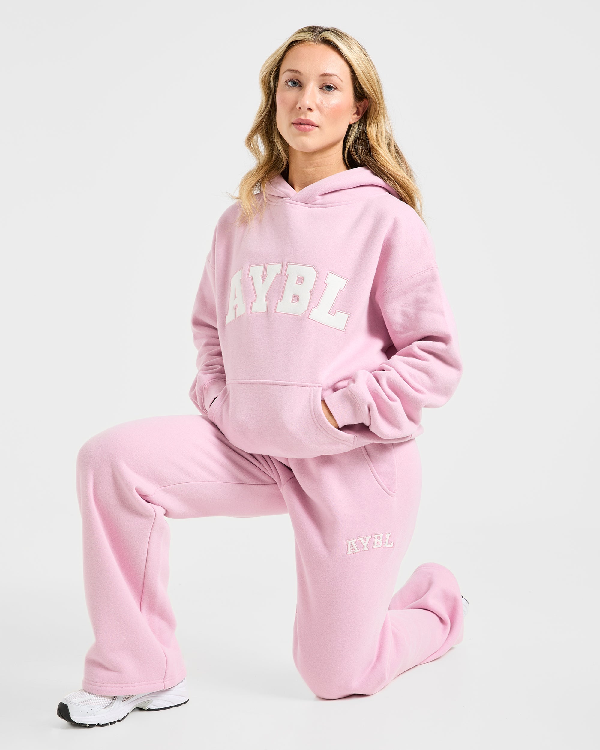 Varsity 2.0 Oversized Straight Leg Joggers - Iced Roze