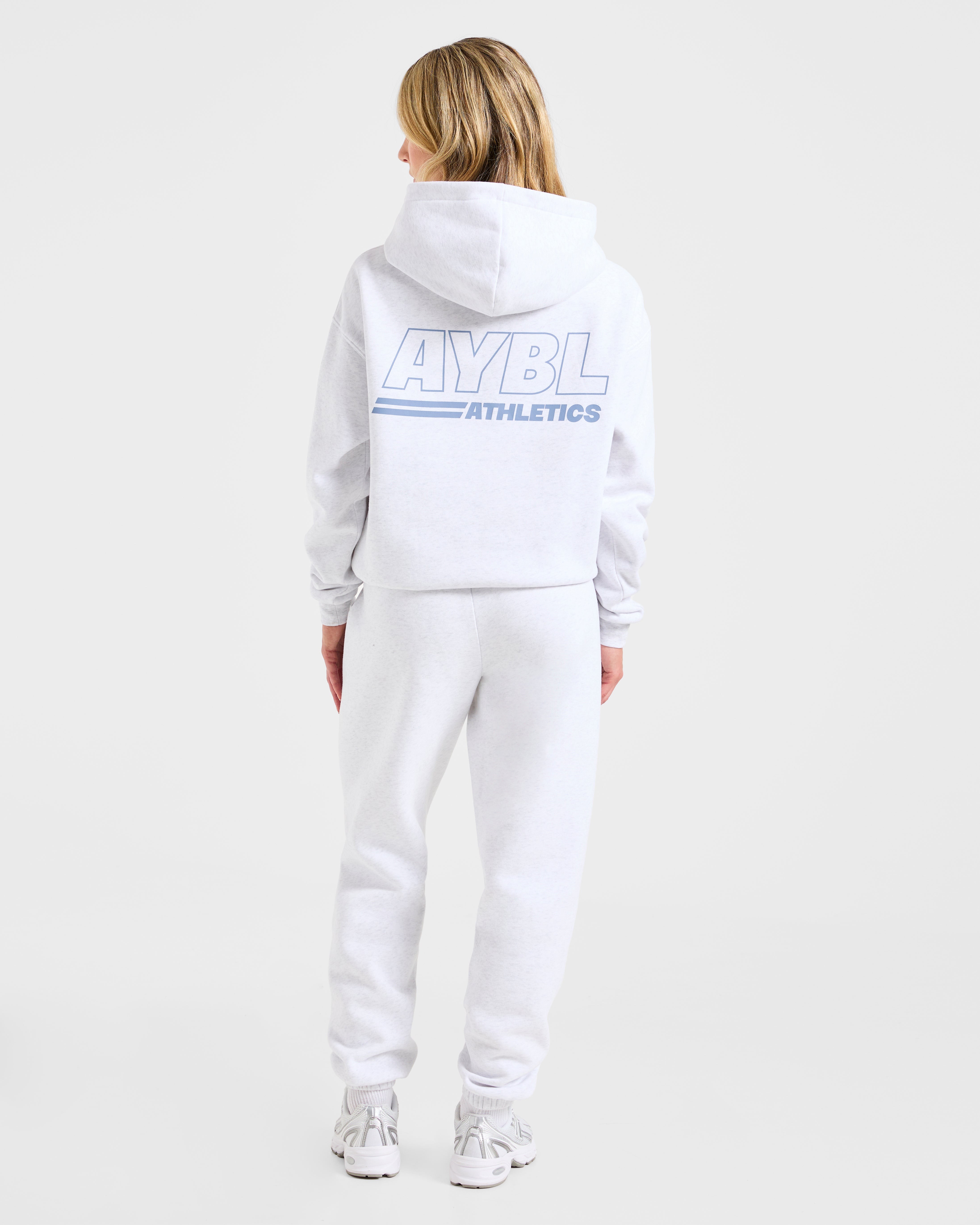 Athletics Track Oversized Hoodie - Heather Grijs/Slate Blauw