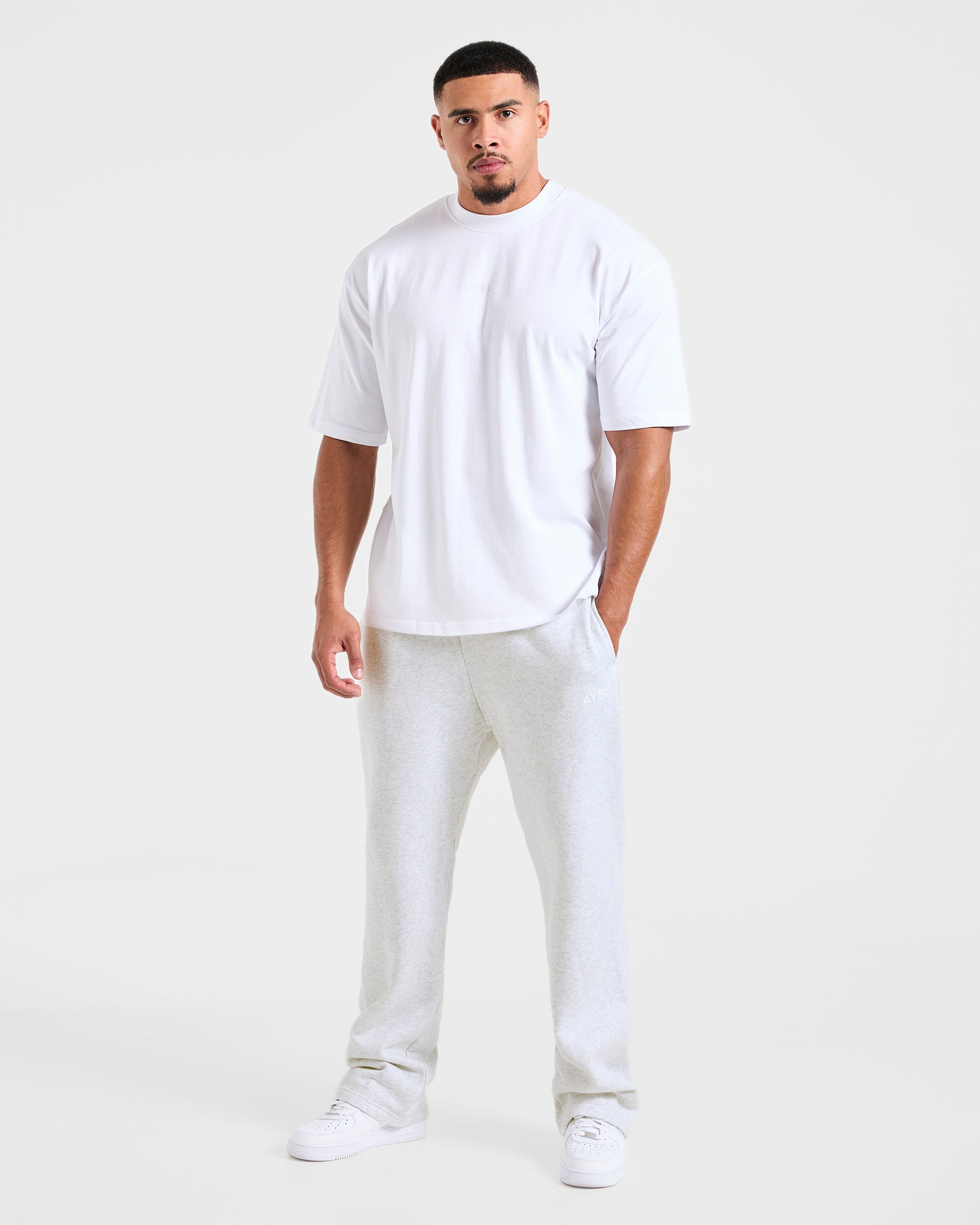Essential Oversized Straight Leg Joggers - Grijs Marl