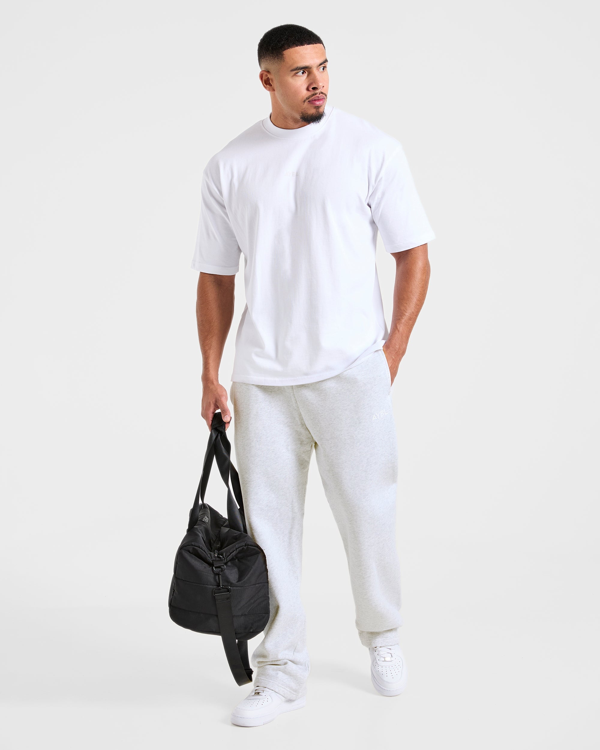 Essential Oversized Straight Leg Joggers - Grijs Marl