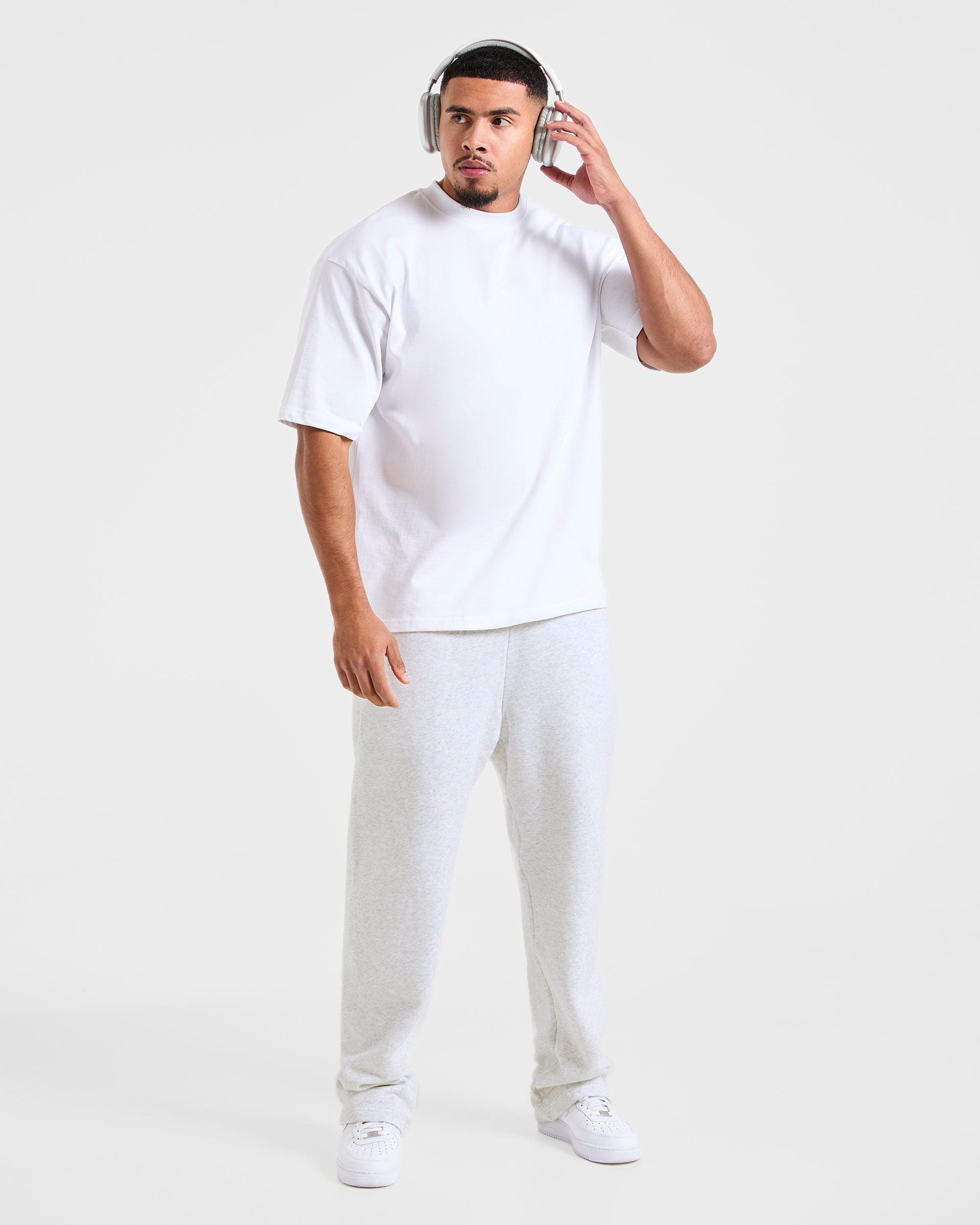 Essential Oversized Straight Leg Joggers - Grijs Marl
