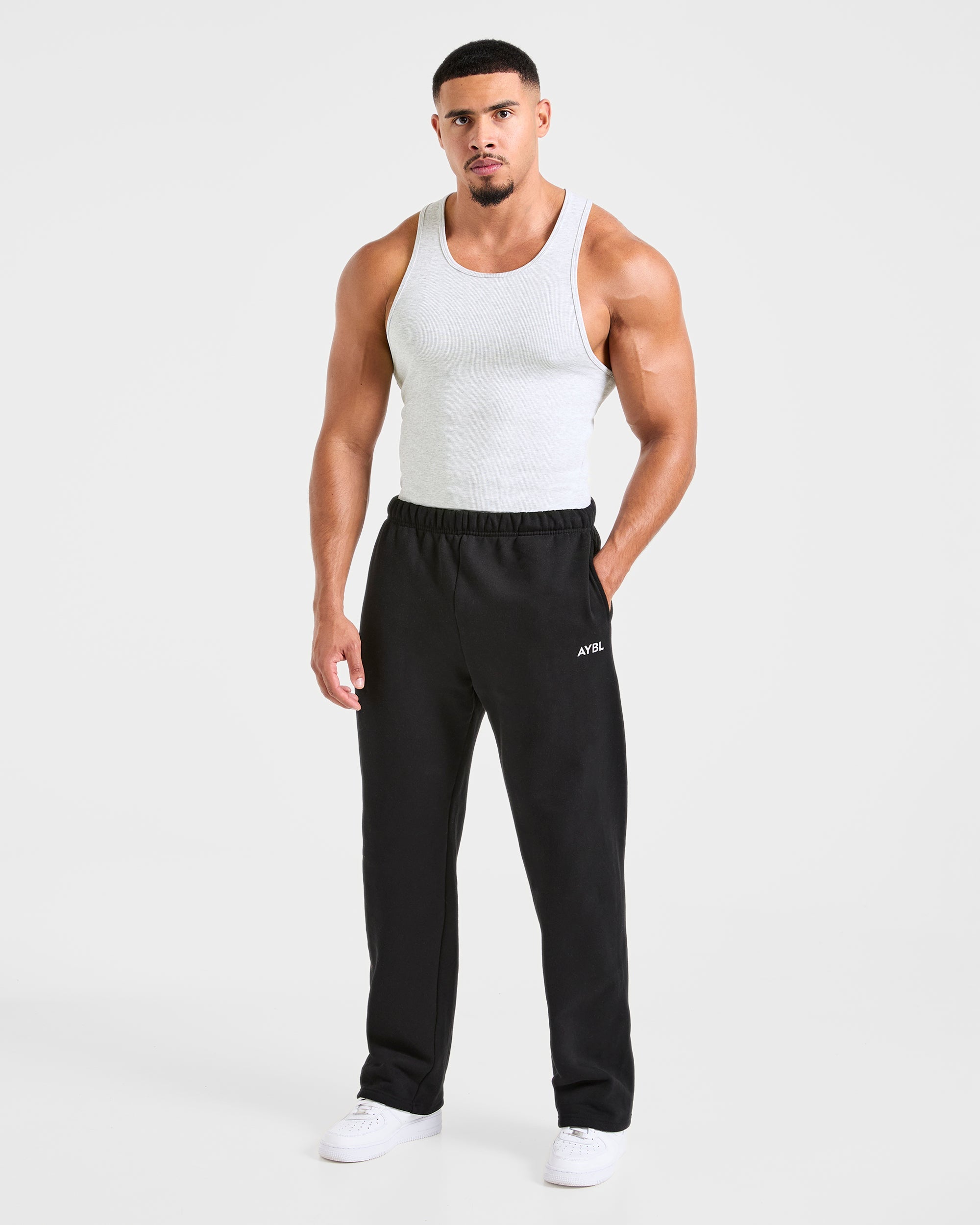 Muscle Ribbed Tank - Licht Grijs Marl