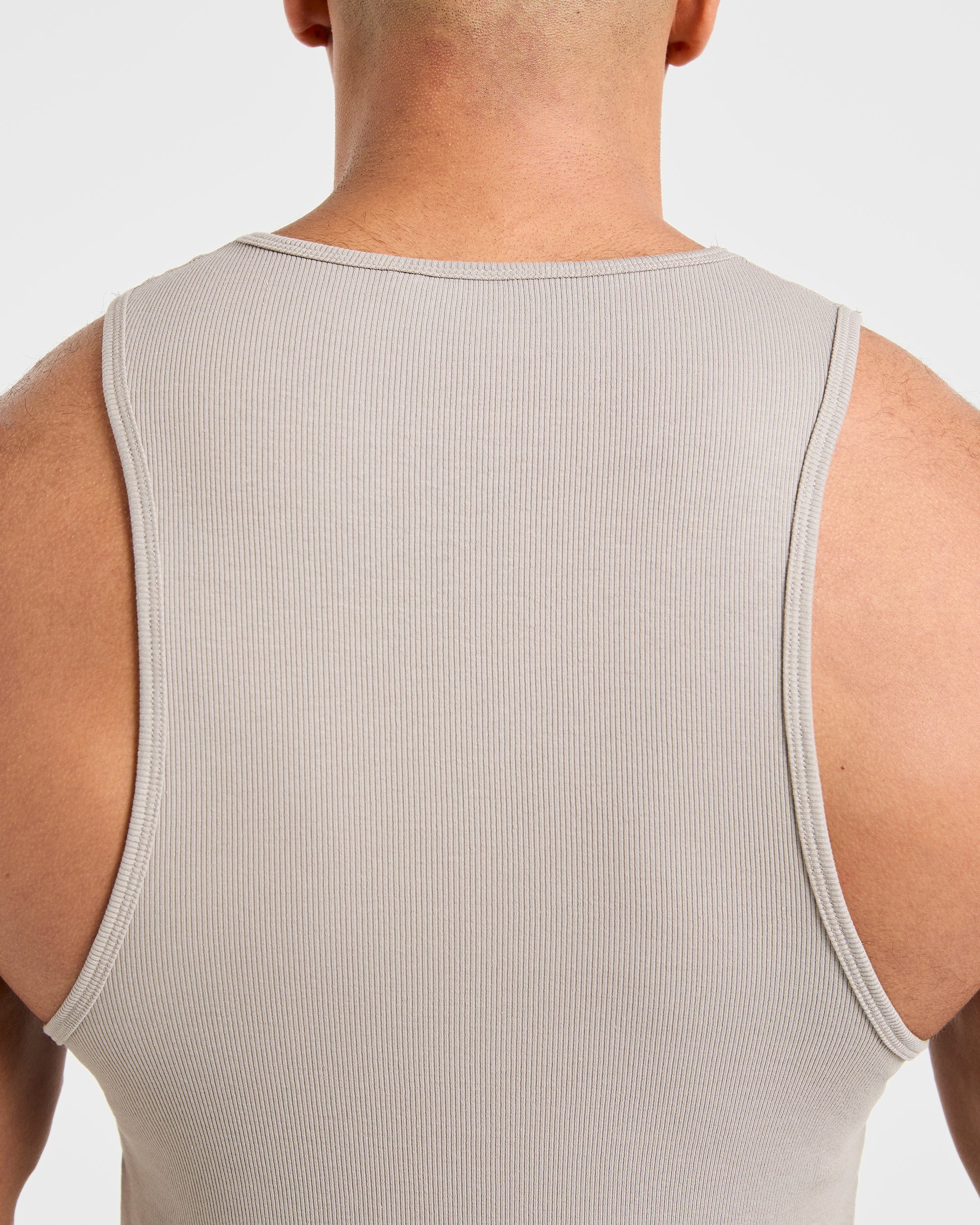 Muscle Ribbed Tank - Cloud Grijs