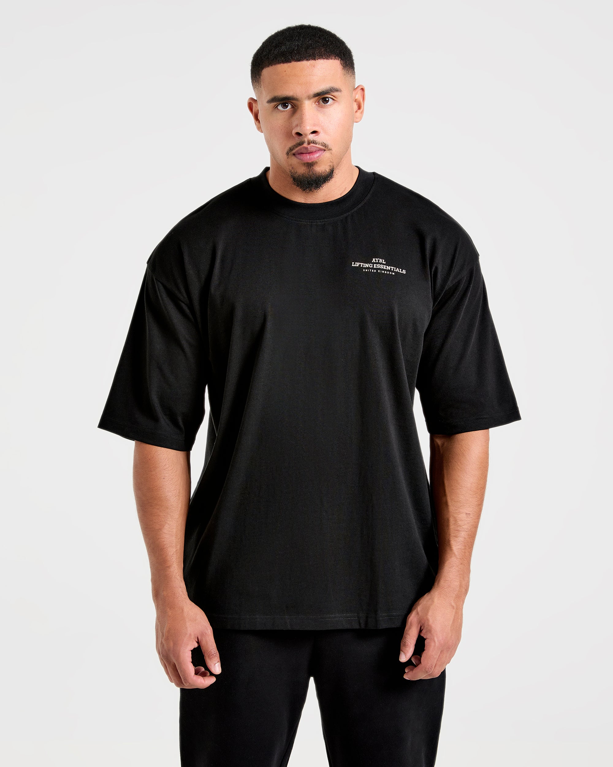 Apex Lifting Essentials Oversized T Shirt - Zwart/Crème