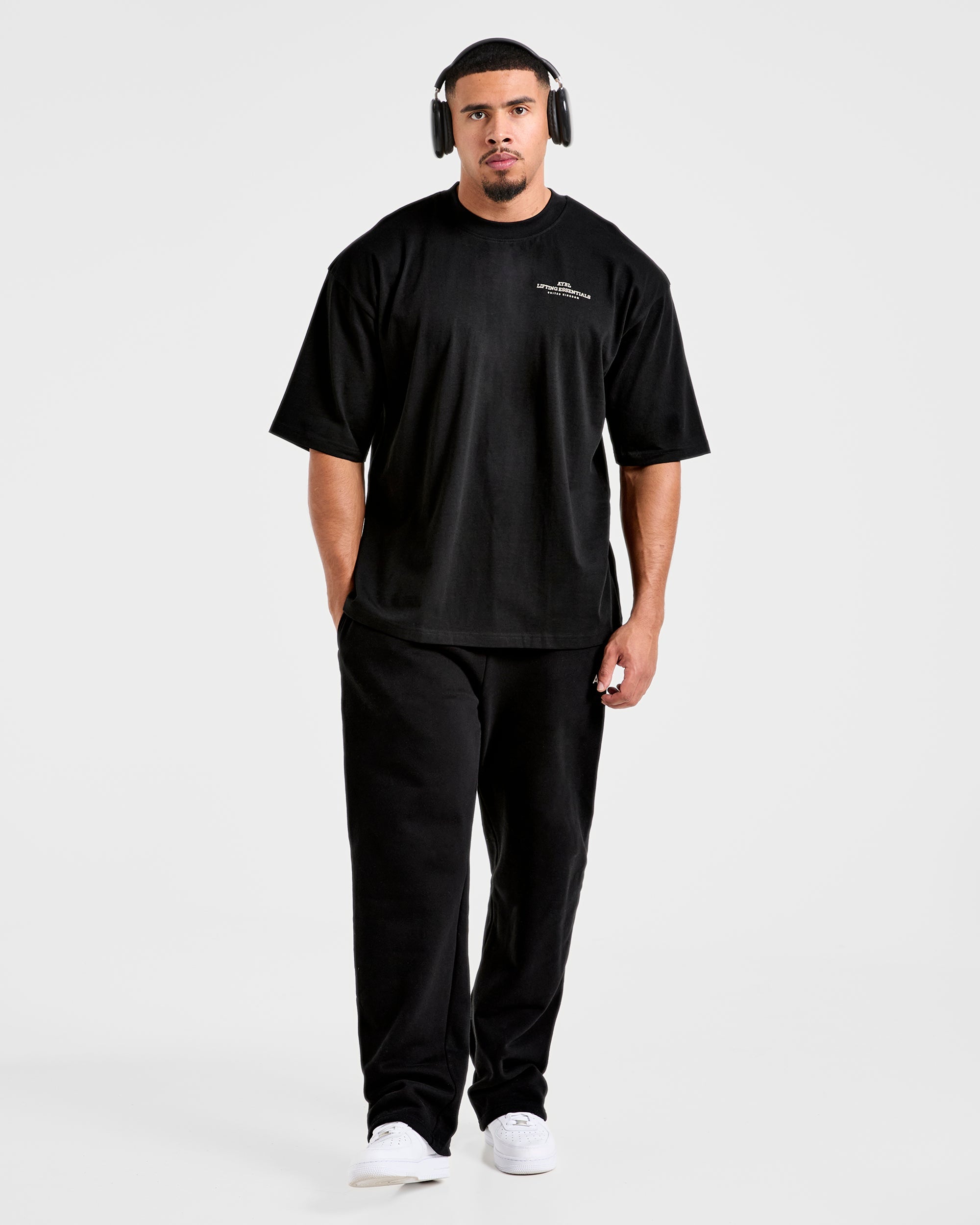 Apex Lifting Essentials Oversized T Shirt - Zwart/Crème