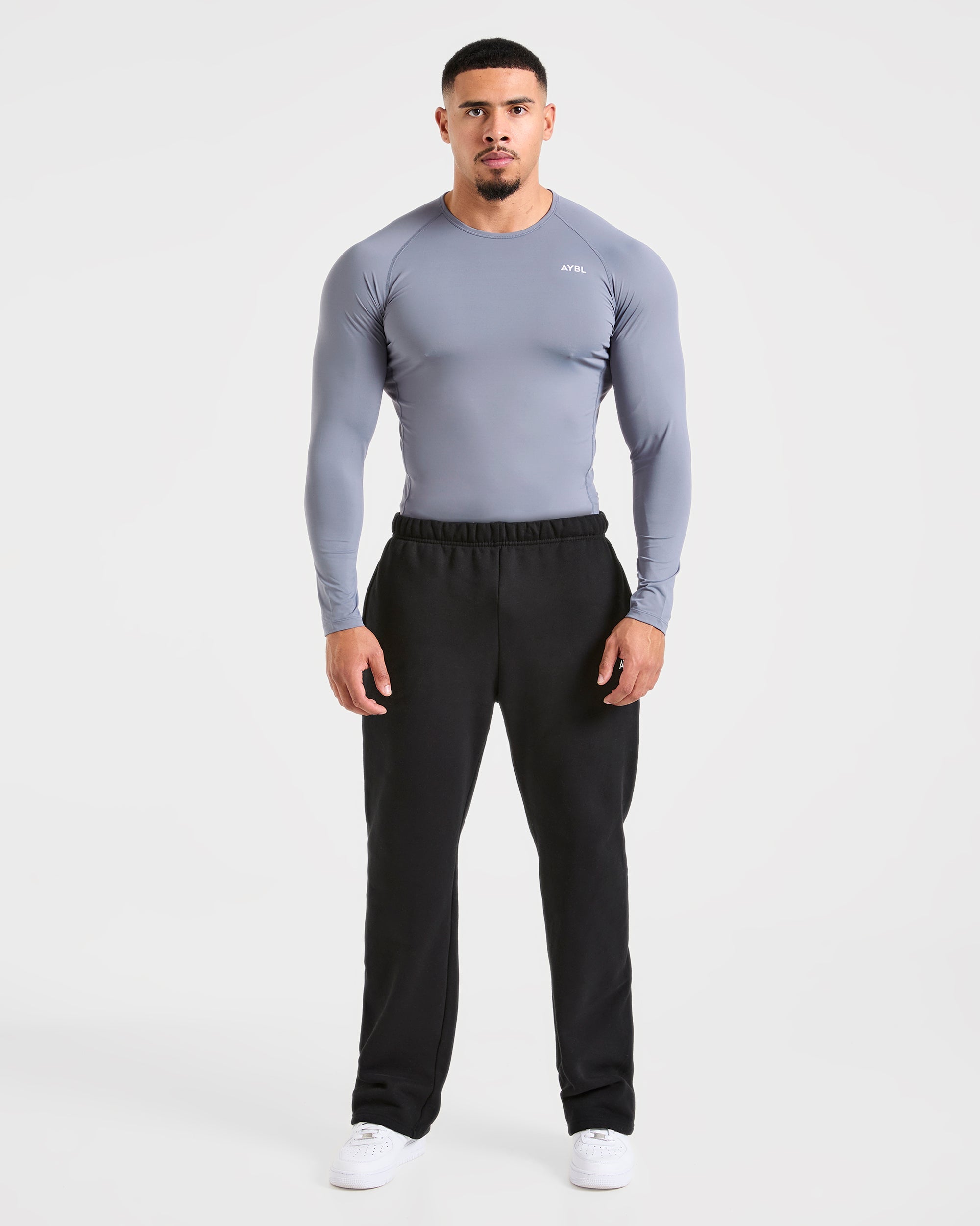 Compression Long Sleeve T Shirt - Slate Grijs