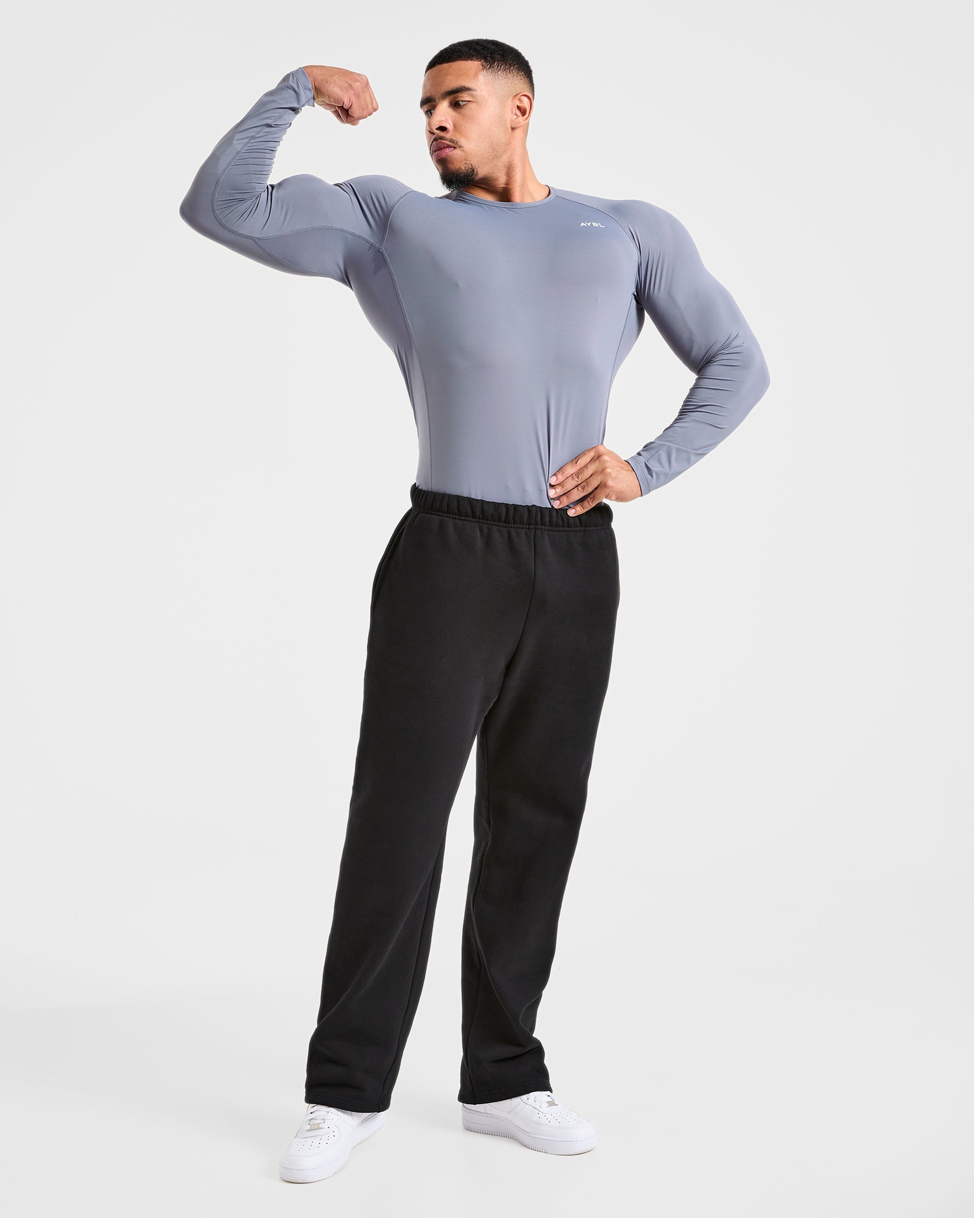 Compression Long Sleeve T Shirt - Slate Grijs