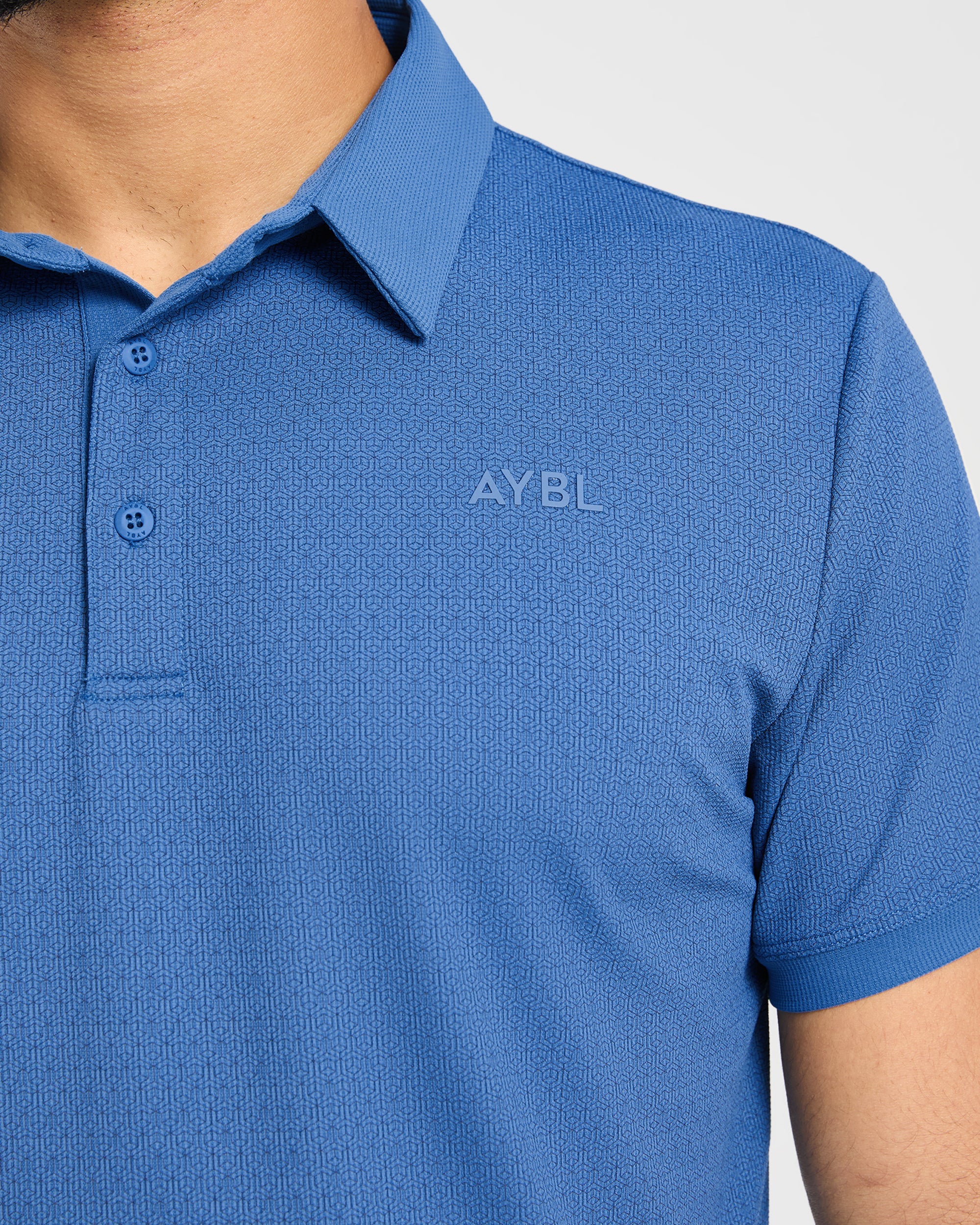Precision Geometric Polo - Ocean Blauw