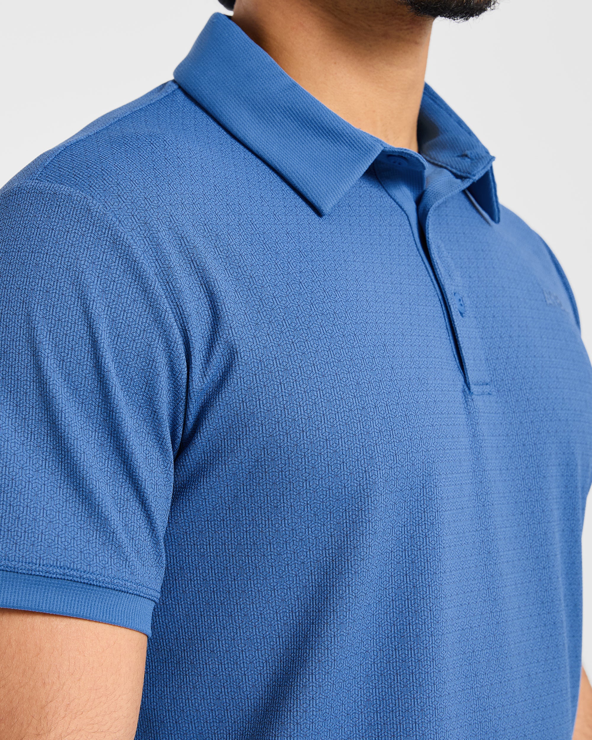 Precision Geometric Polo - Ocean Blauw