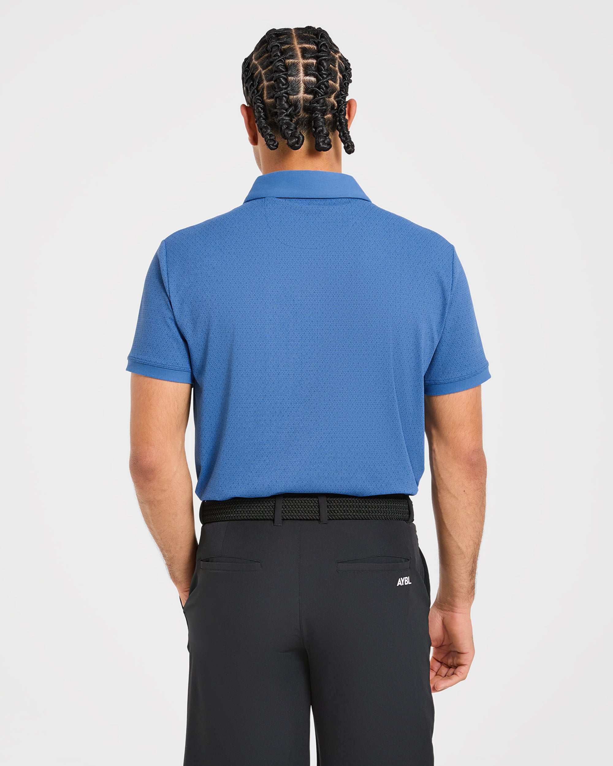 Precision Geometric Polo - Ocean Blauw