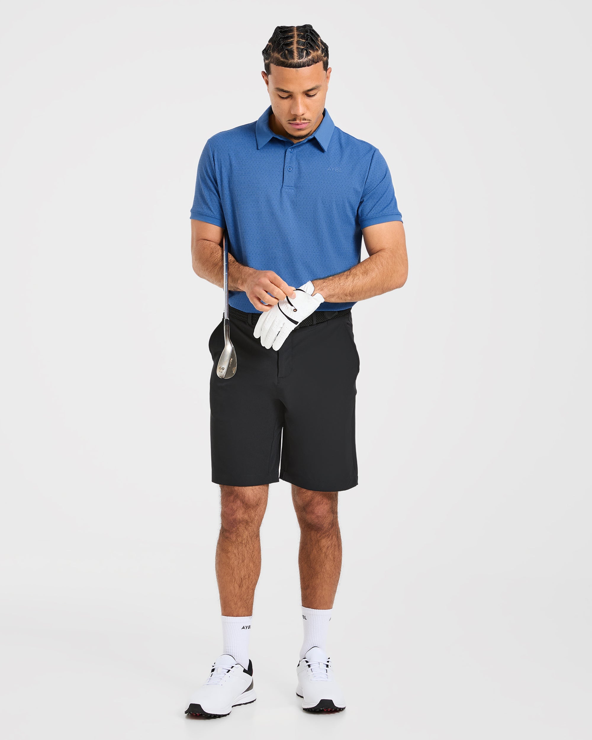 Precision Geometric Polo - Ocean Blauw
