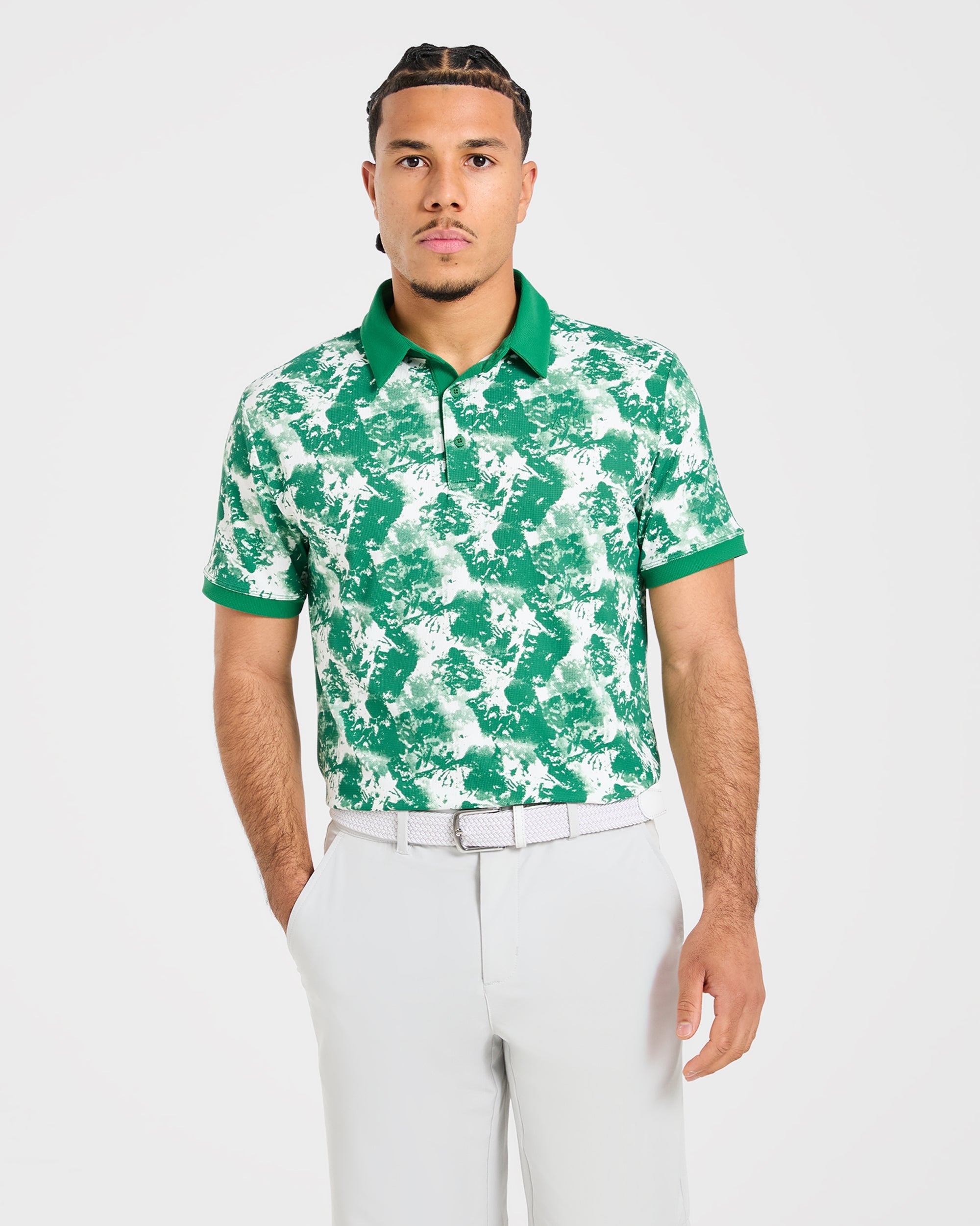 Precision Splatter Polo - Rye Groen/Crème