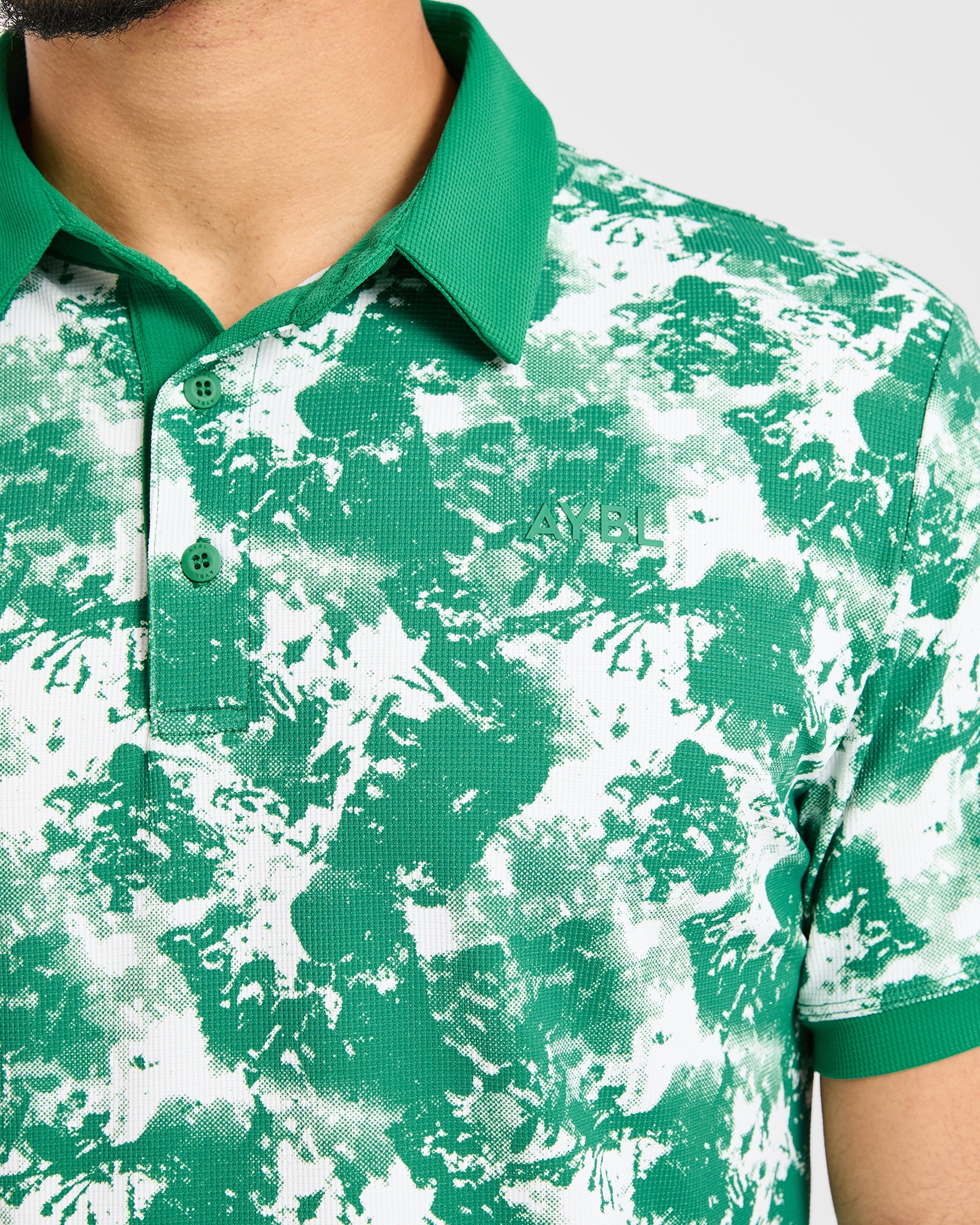 Precision Splatter Polo - Rye Groen/Crème