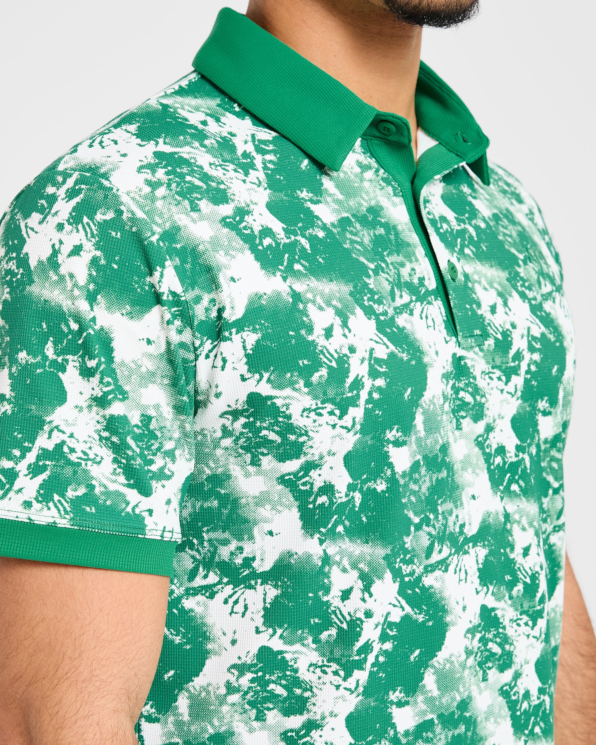 Precision Splatter Polo - Rye Groen/Crème