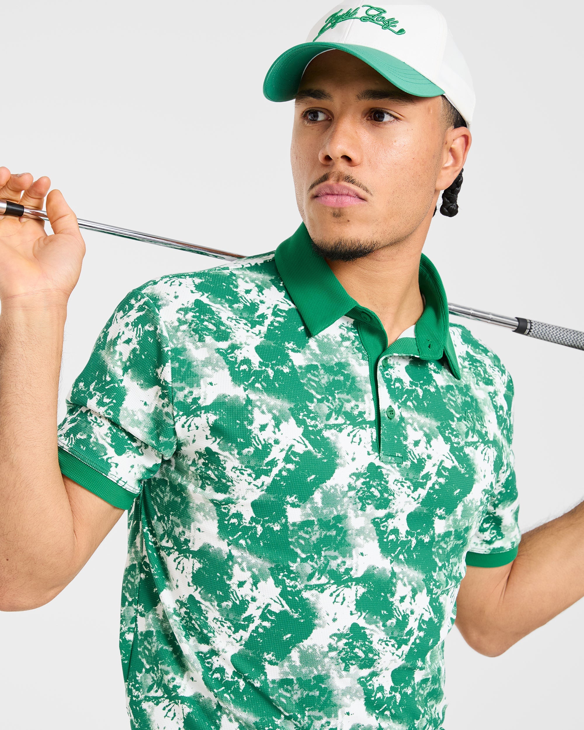 Precision Splatter Polo - Rye Groen/Crème