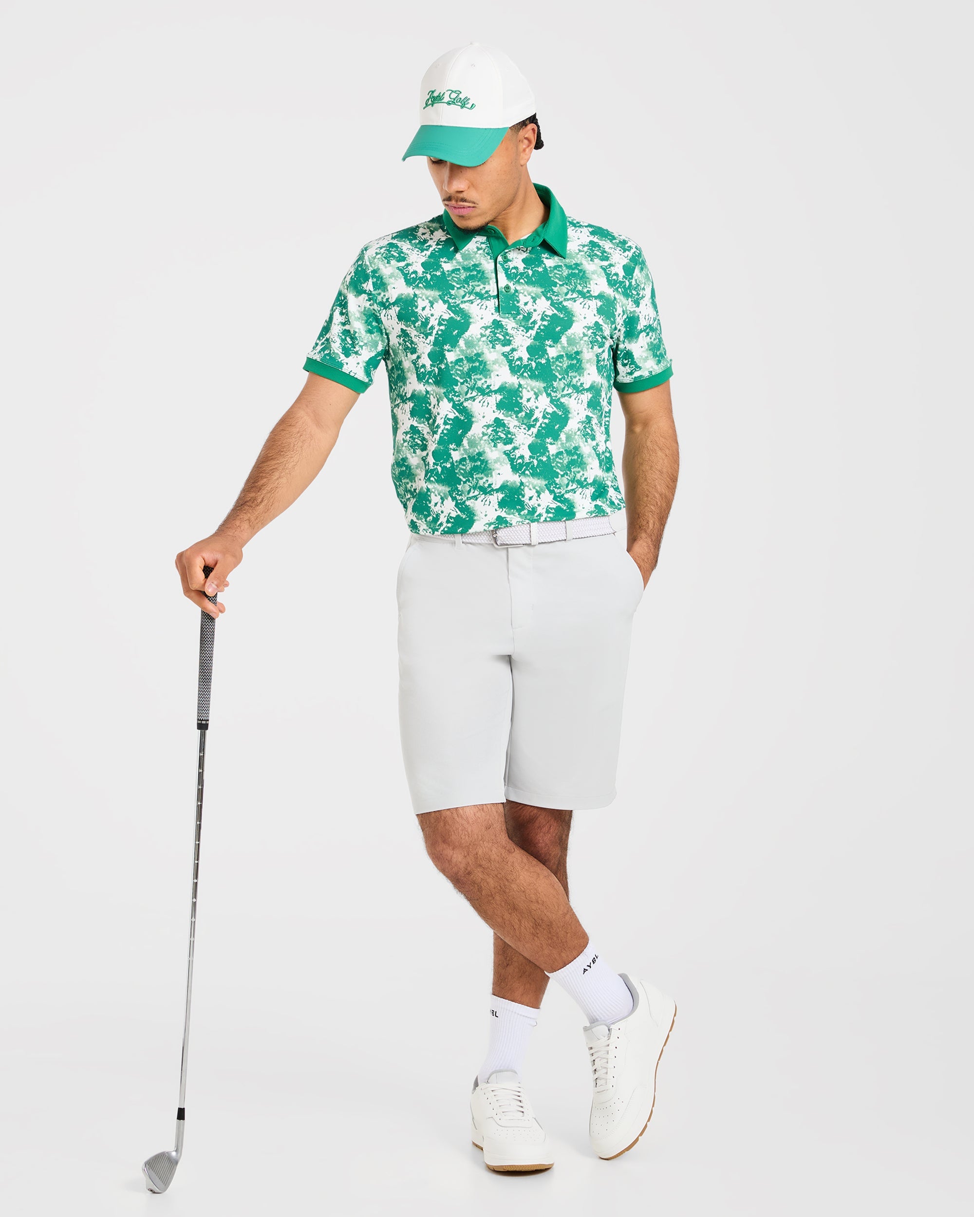 Precision Splatter Polo - Rye Groen/Crème