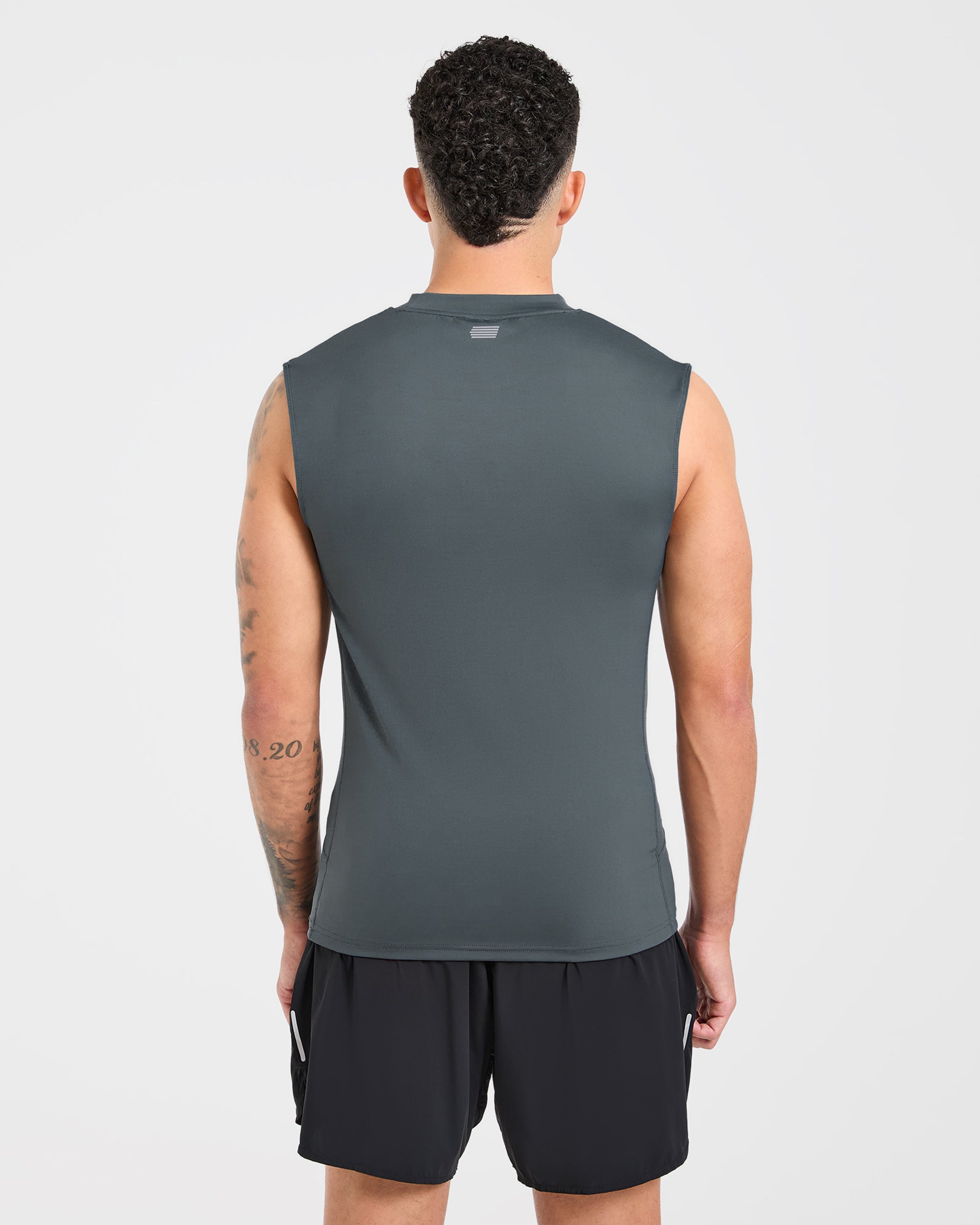 Run Slim Tank - Slate Blauw