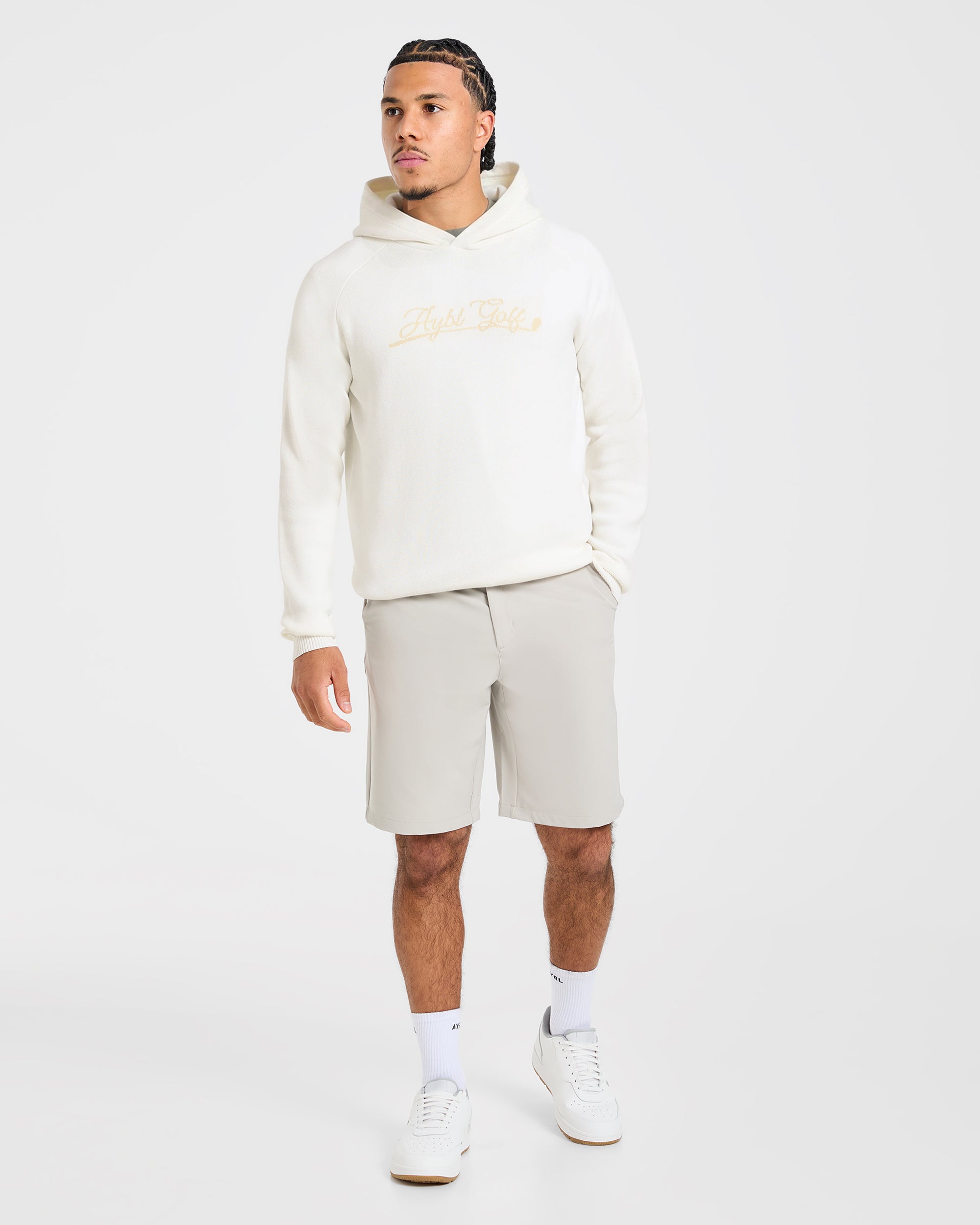 Golf Club Knitted Hoodie - Off Wit