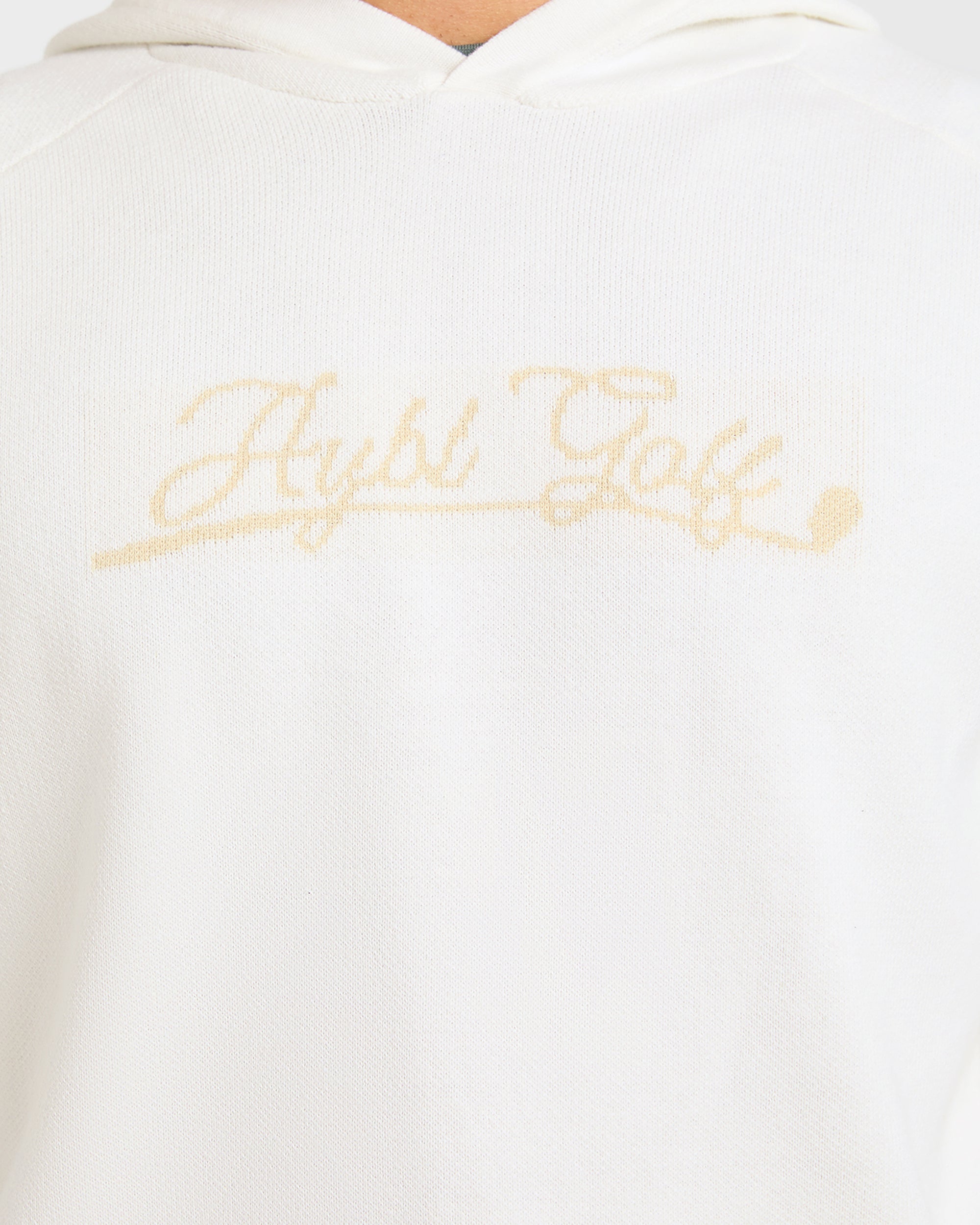 Golf Club Knitted Hoodie - Off Wit