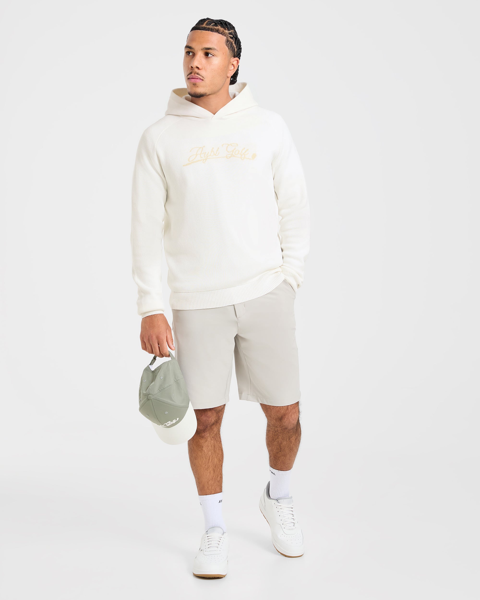 Golf Club Knitted Hoodie - Off Wit