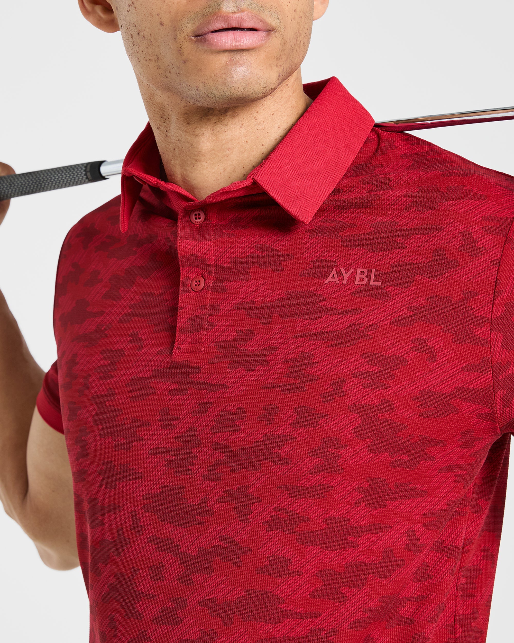 Precision Camo Polo - Muted Rood