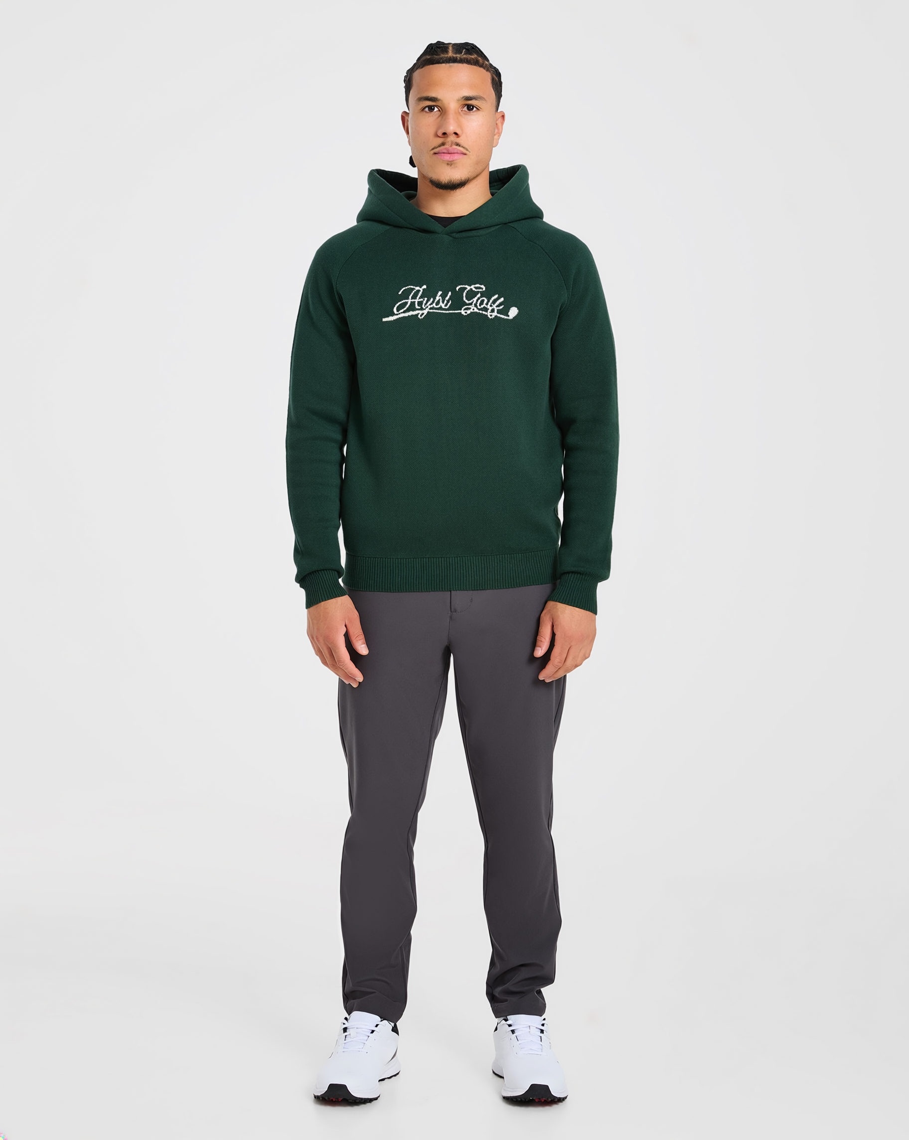 Golf Club Knitted Hoodie - Pine Groen