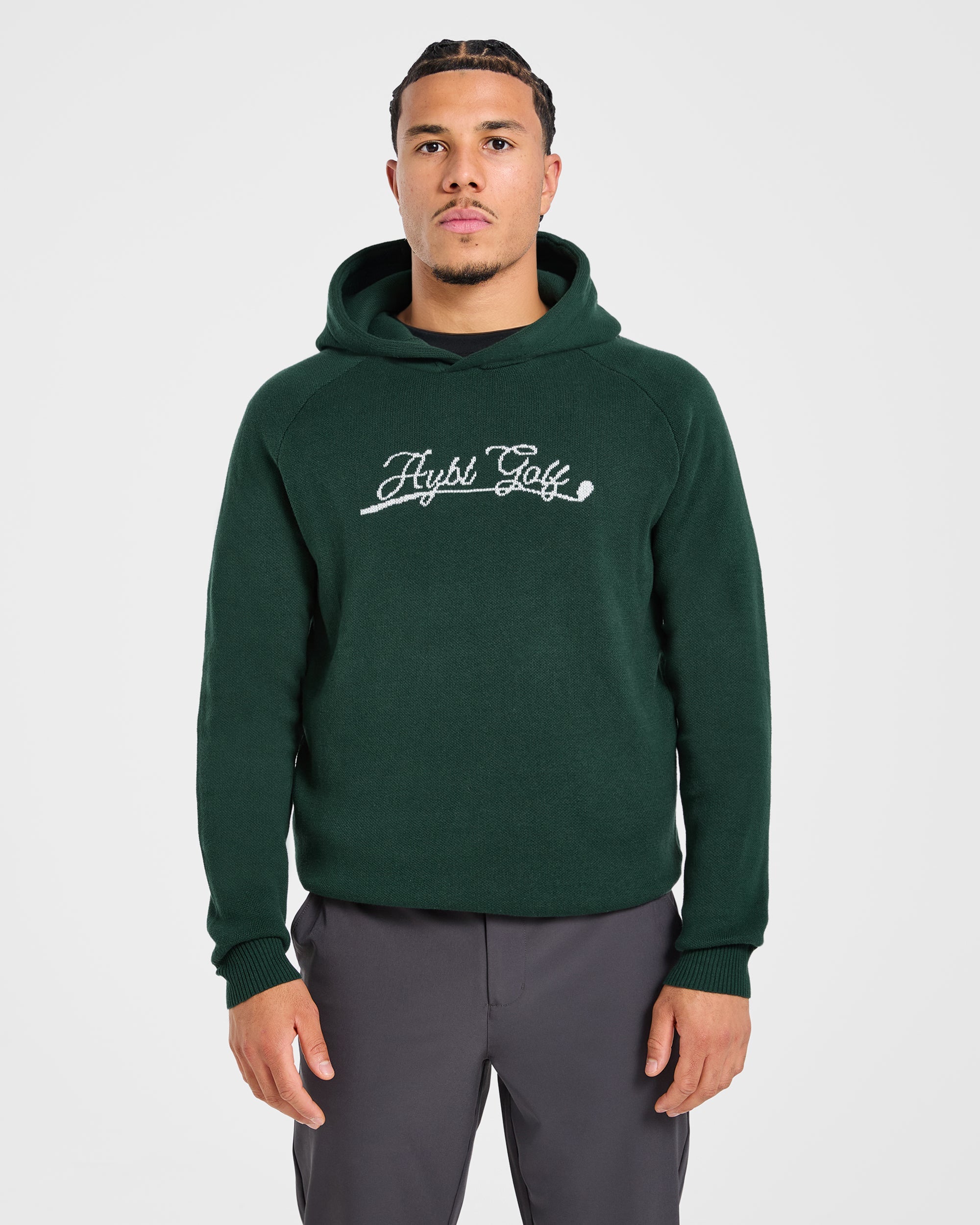 Golf Club Knitted Hoodie - Pine Groen