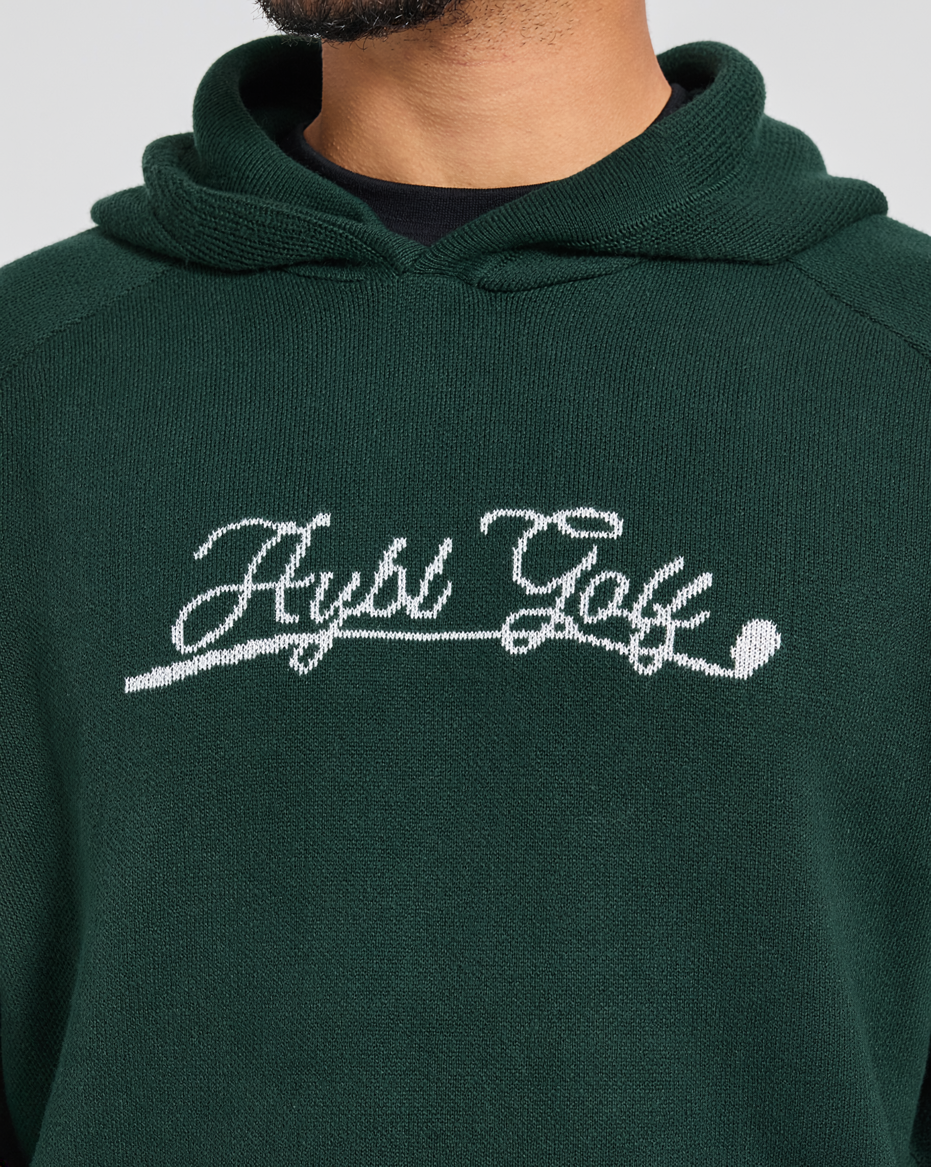 Golf Club Knitted Hoodie - Pine Groen