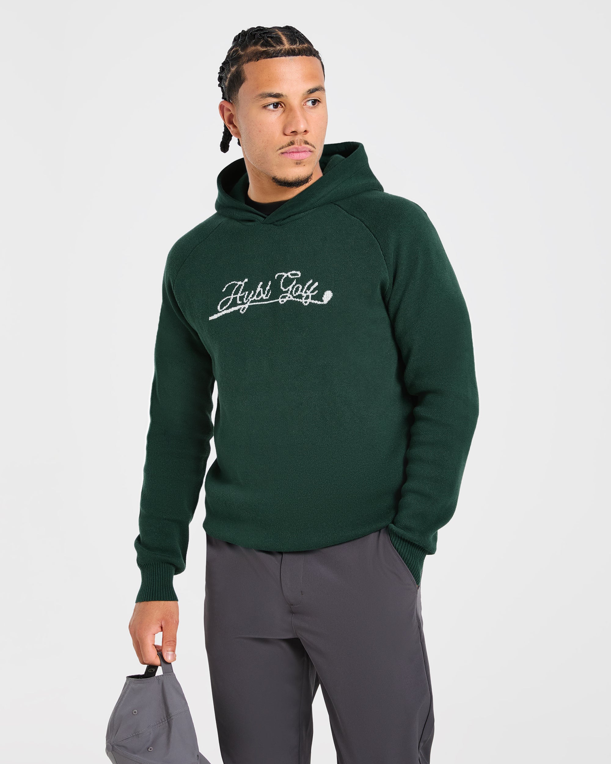 Golf Club Knitted Hoodie - Pine Groen