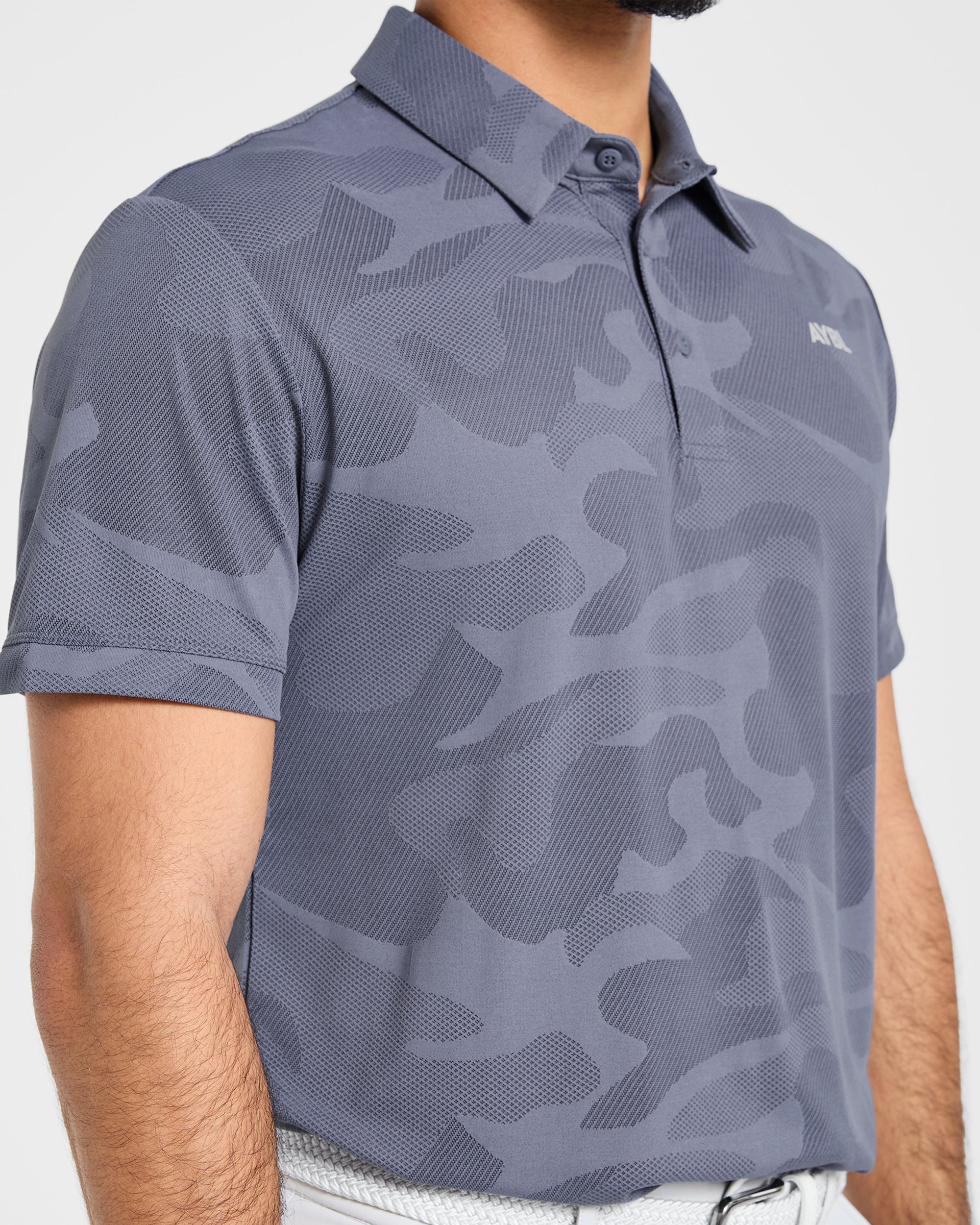 Camo Polo - Slate Blau