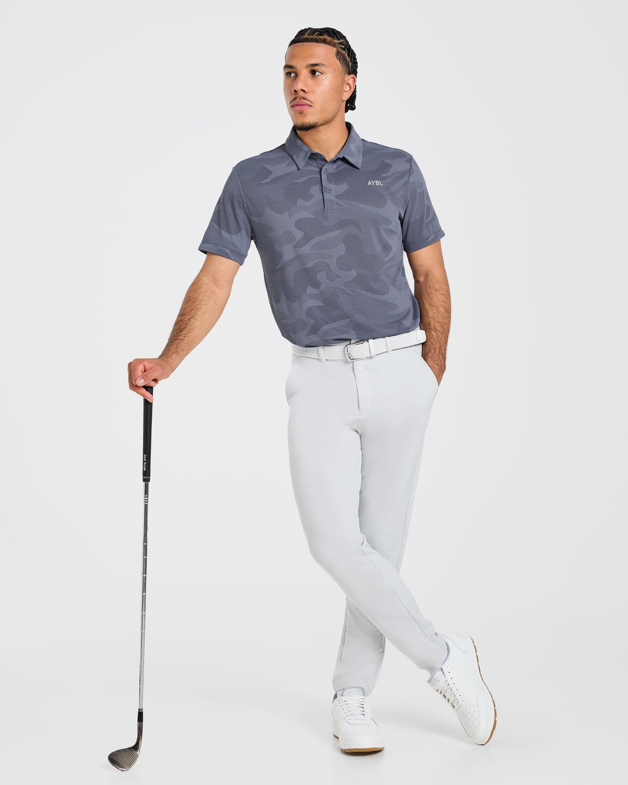 Camo Polo - Slate Blau