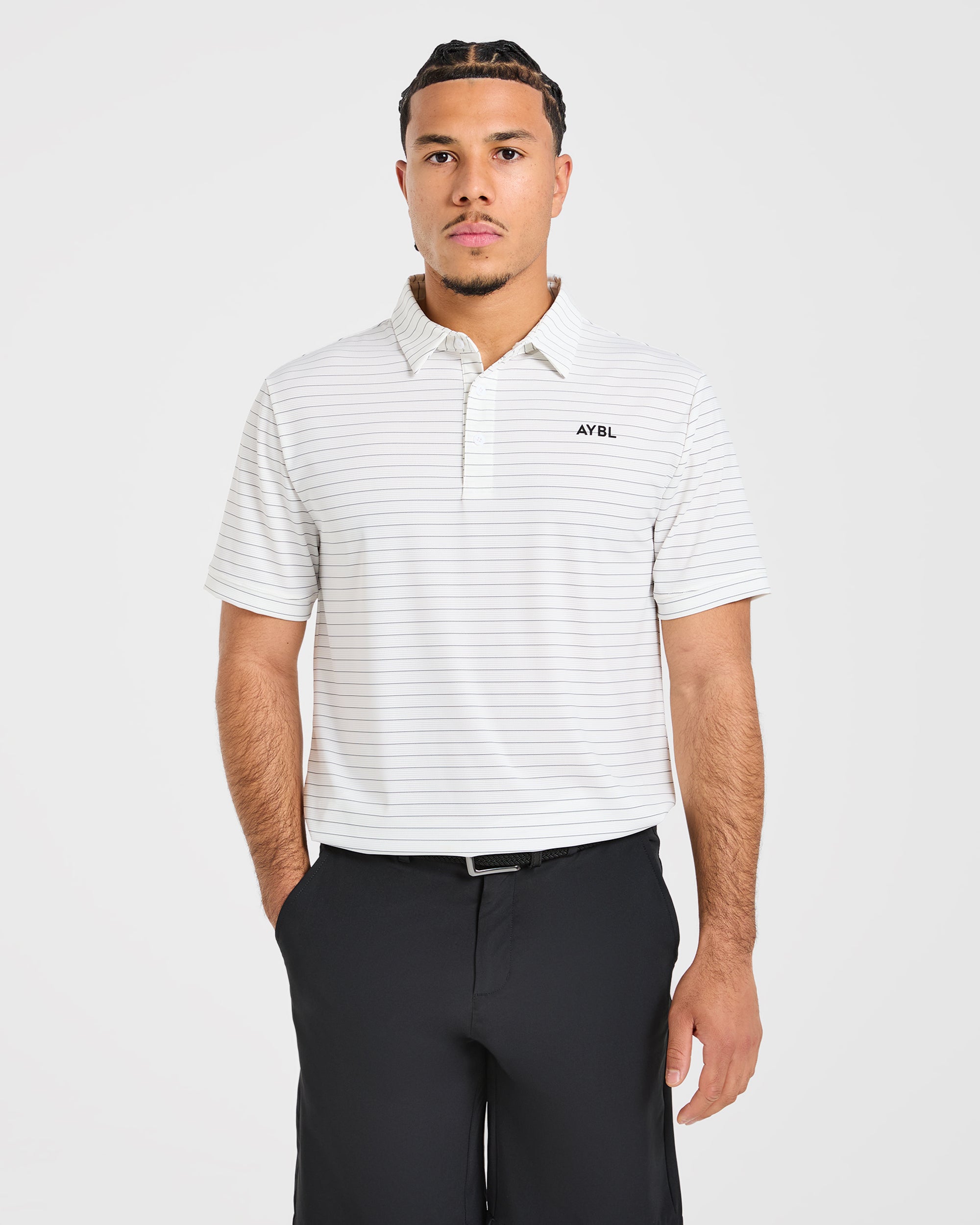 Classic Stripe Polo - Weiß