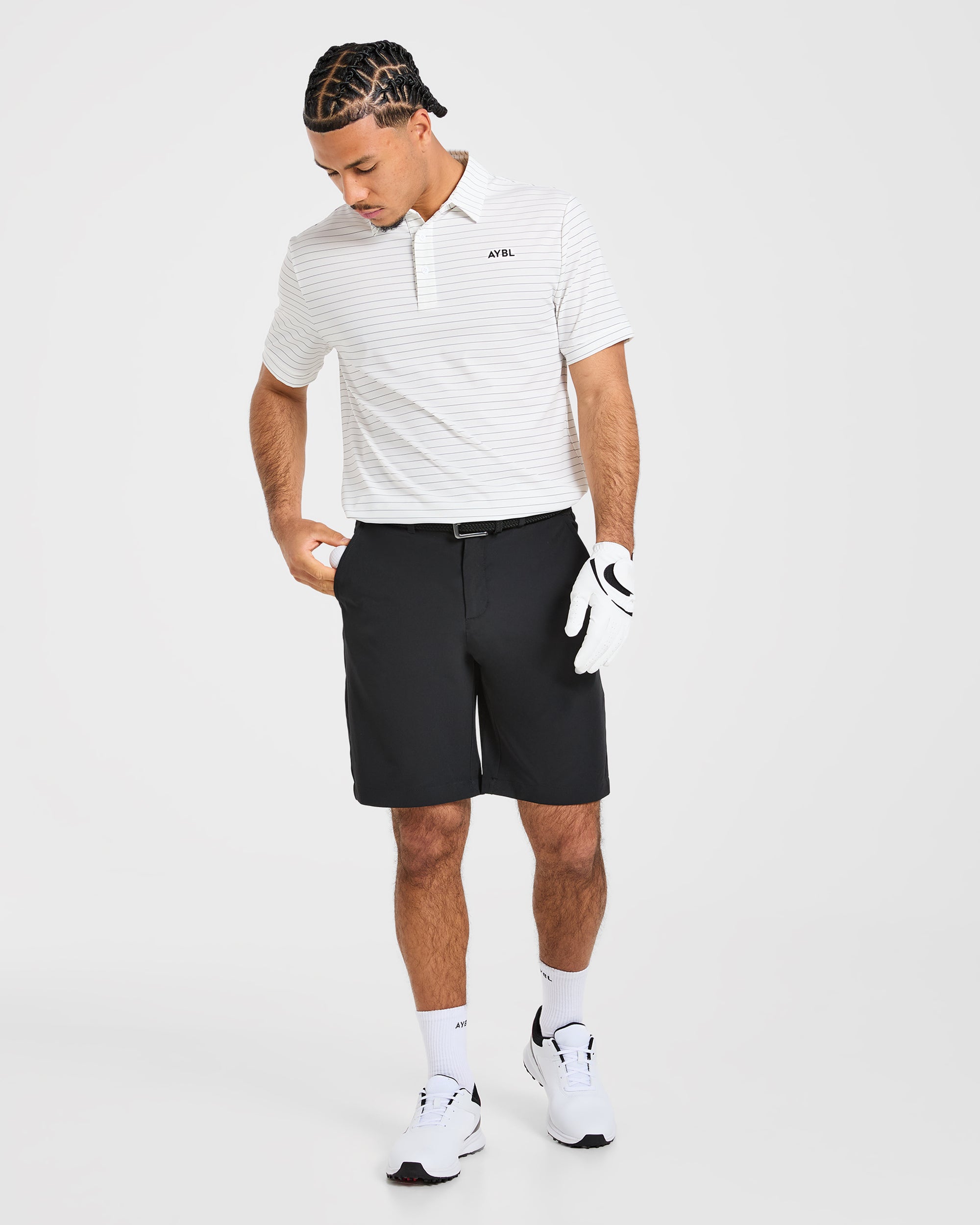 Classic Stripe Polo - Weiß