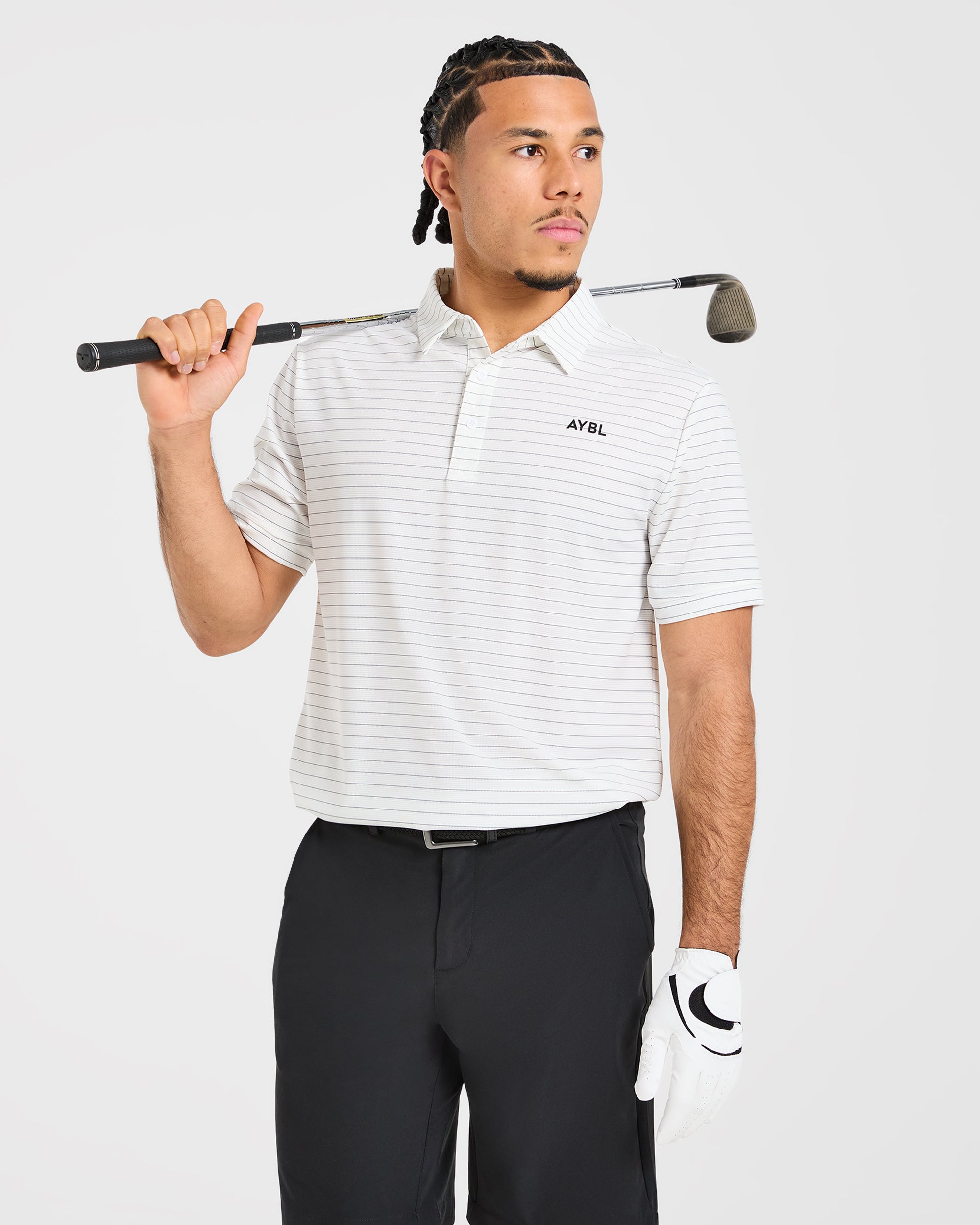 Classic Stripe Polo - Weiß