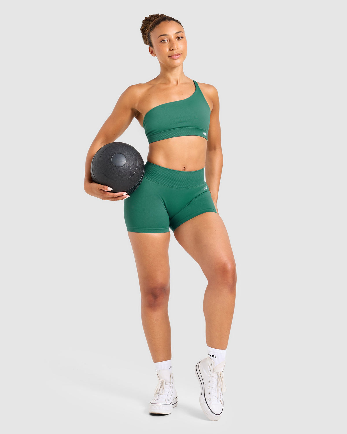 Enhance Seamless One Shoulder Sports Bra - Evergreen