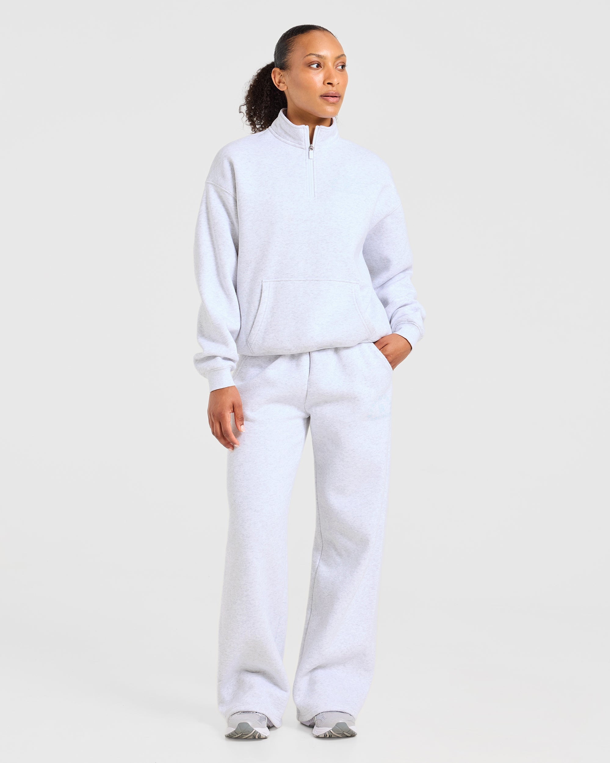 AYBL Sports 18 Oversized 1/4 Zip Pullover - Heather Grijs