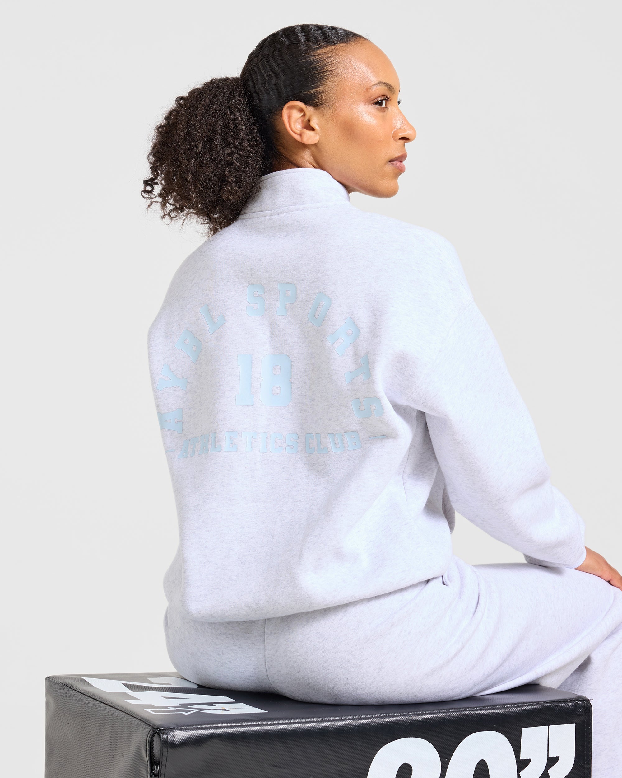 AYBL Sports 18 Oversized 1/4 Zip Pullover - Heather Grijs