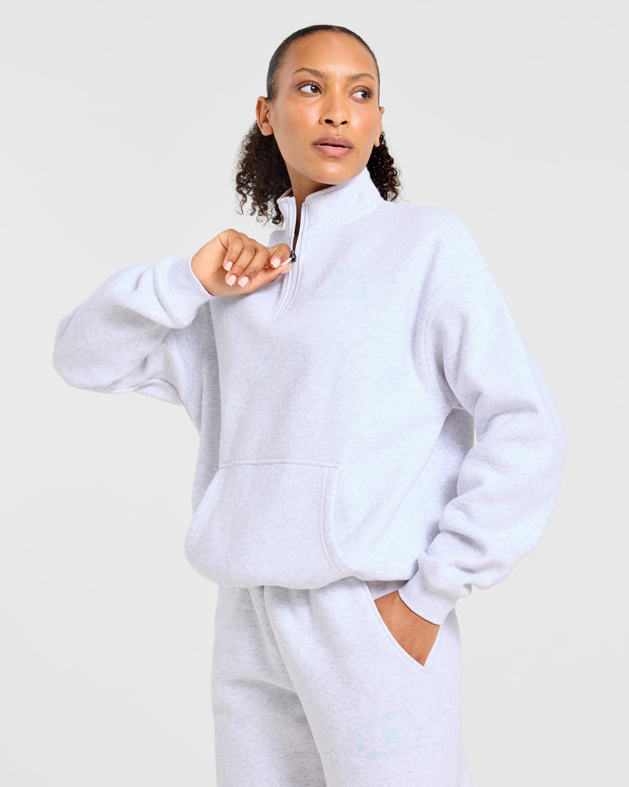 AYBL Sports 18 Oversized 1/4 Zip Pullover - Heather Grijs