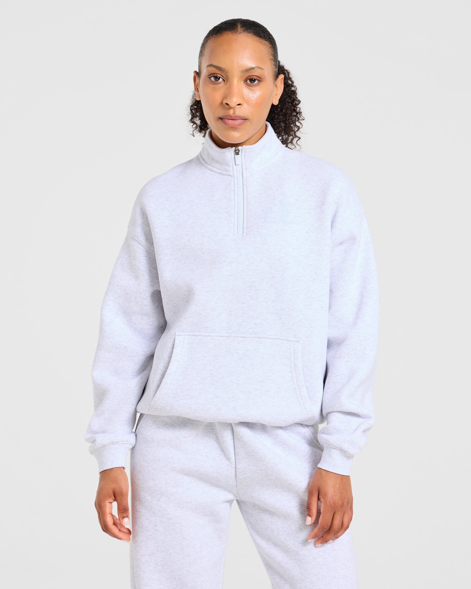 AYBL Sports 18 Oversized 1/4 Zip Pullover - Heather Grijs