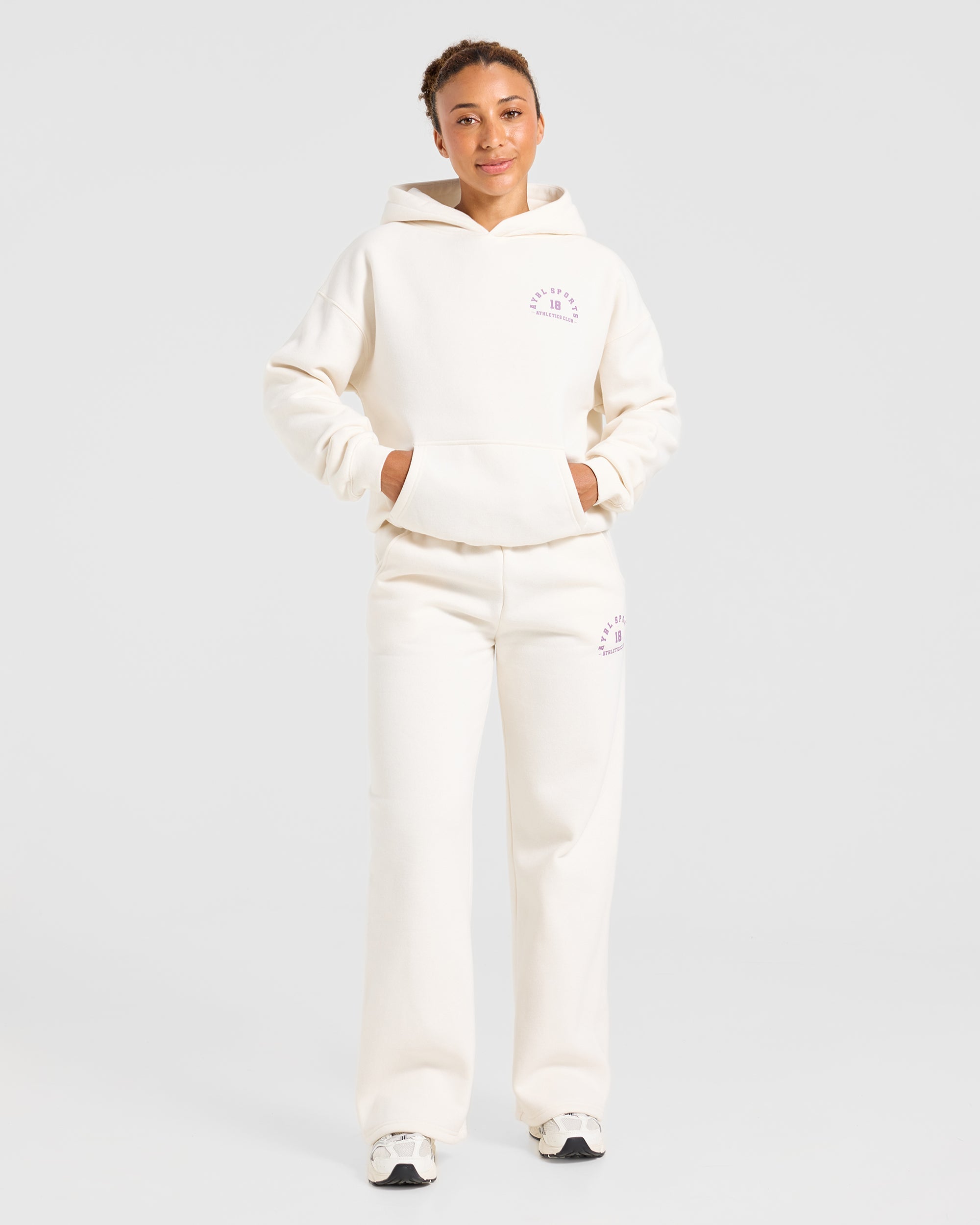 AYBL Sports 18 Oversized Straight Leg Joggers - Off Wit