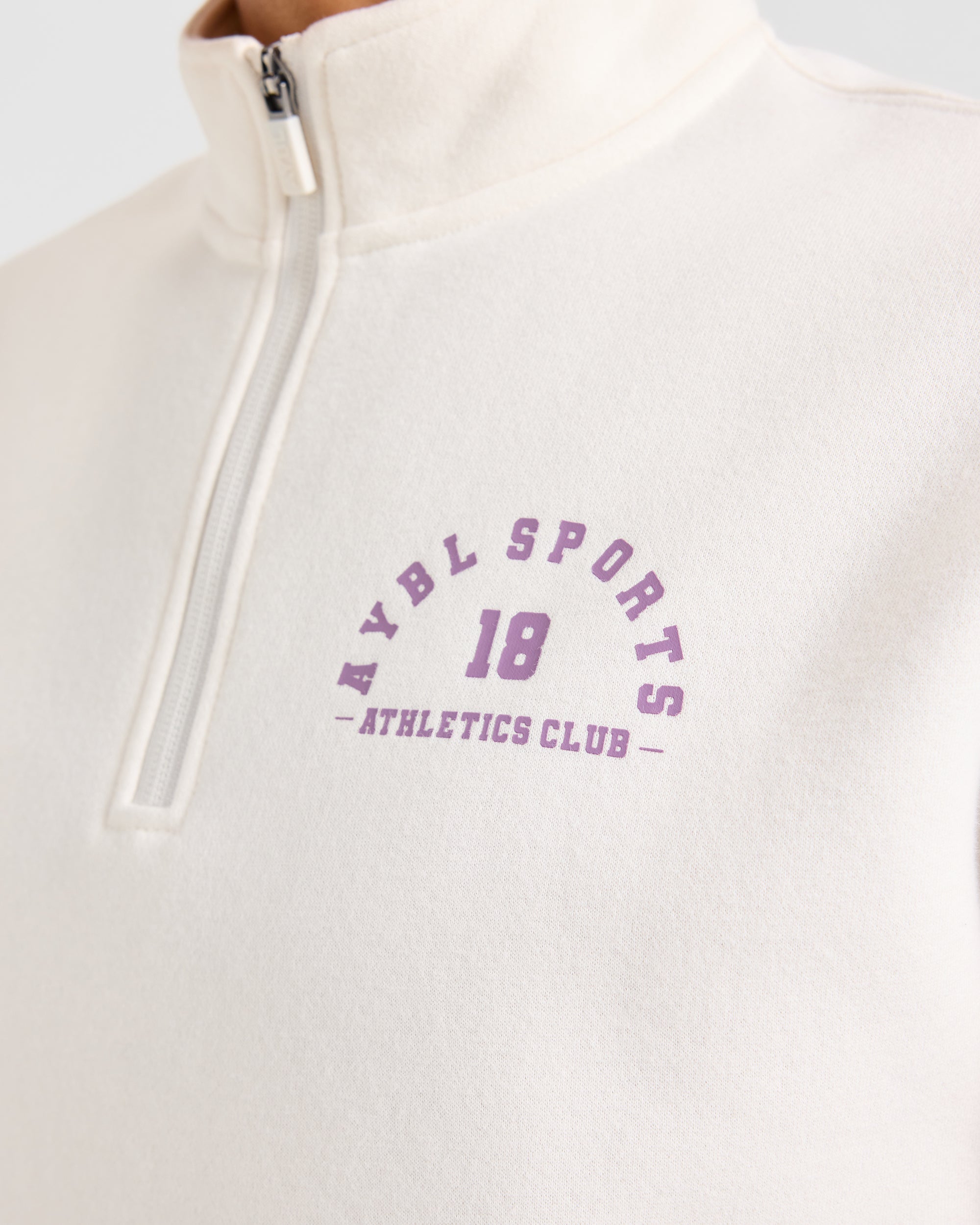 AYBL Sports 18 Oversized 1/4 Zip Pullover - Off Wit