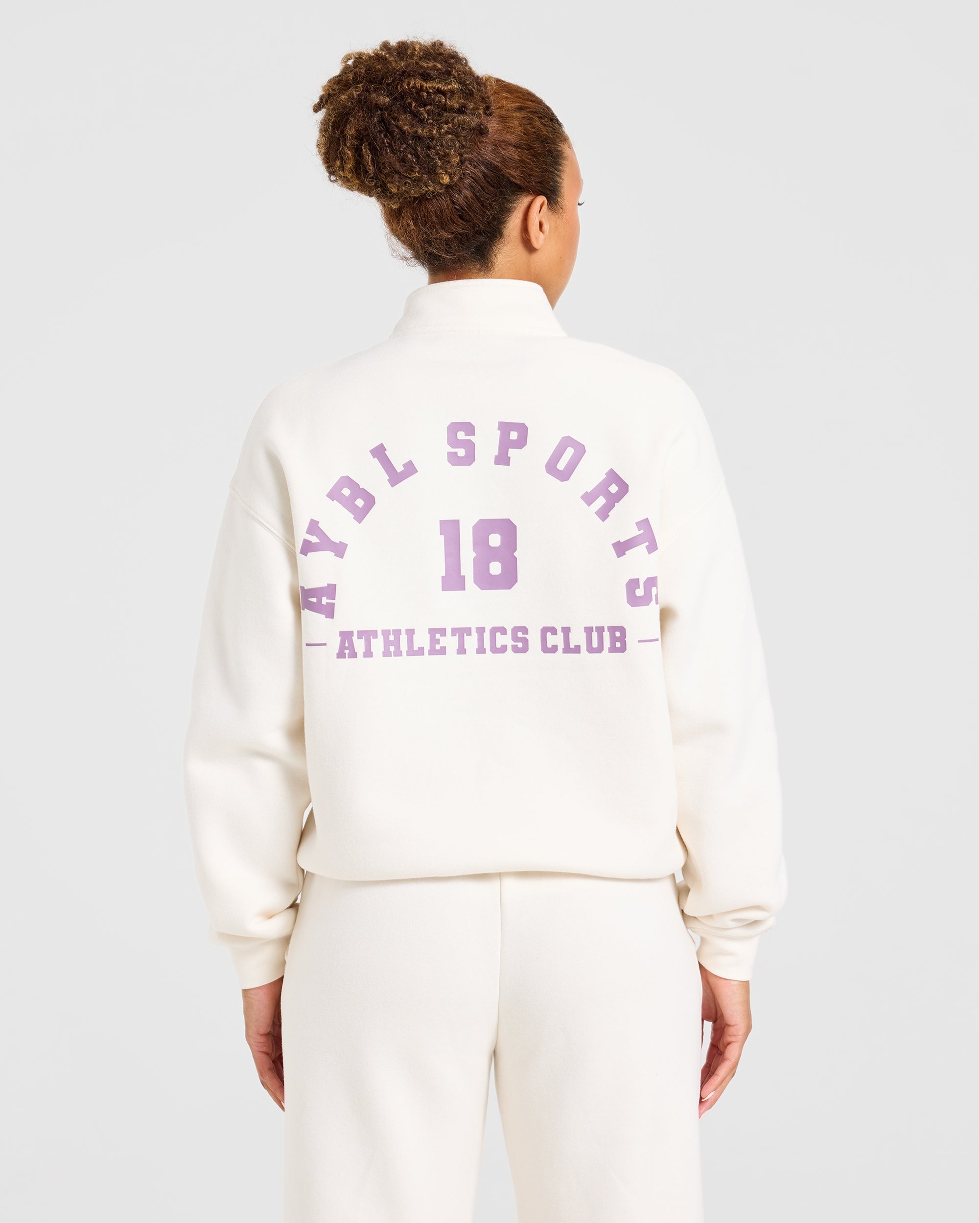AYBL Sports 18 Oversized 1/4 Zip Pullover - Off Wit