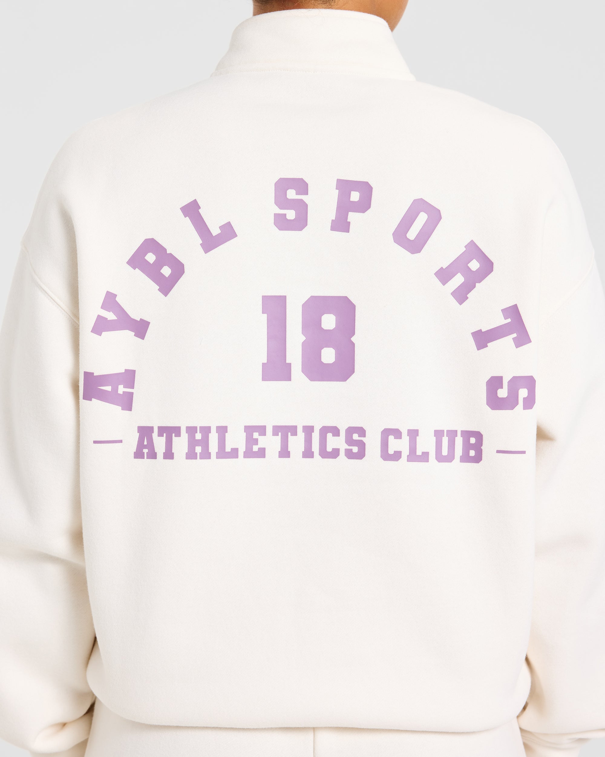 AYBL Sports 18 Oversized 1/4 Zip Pullover - Off Wit