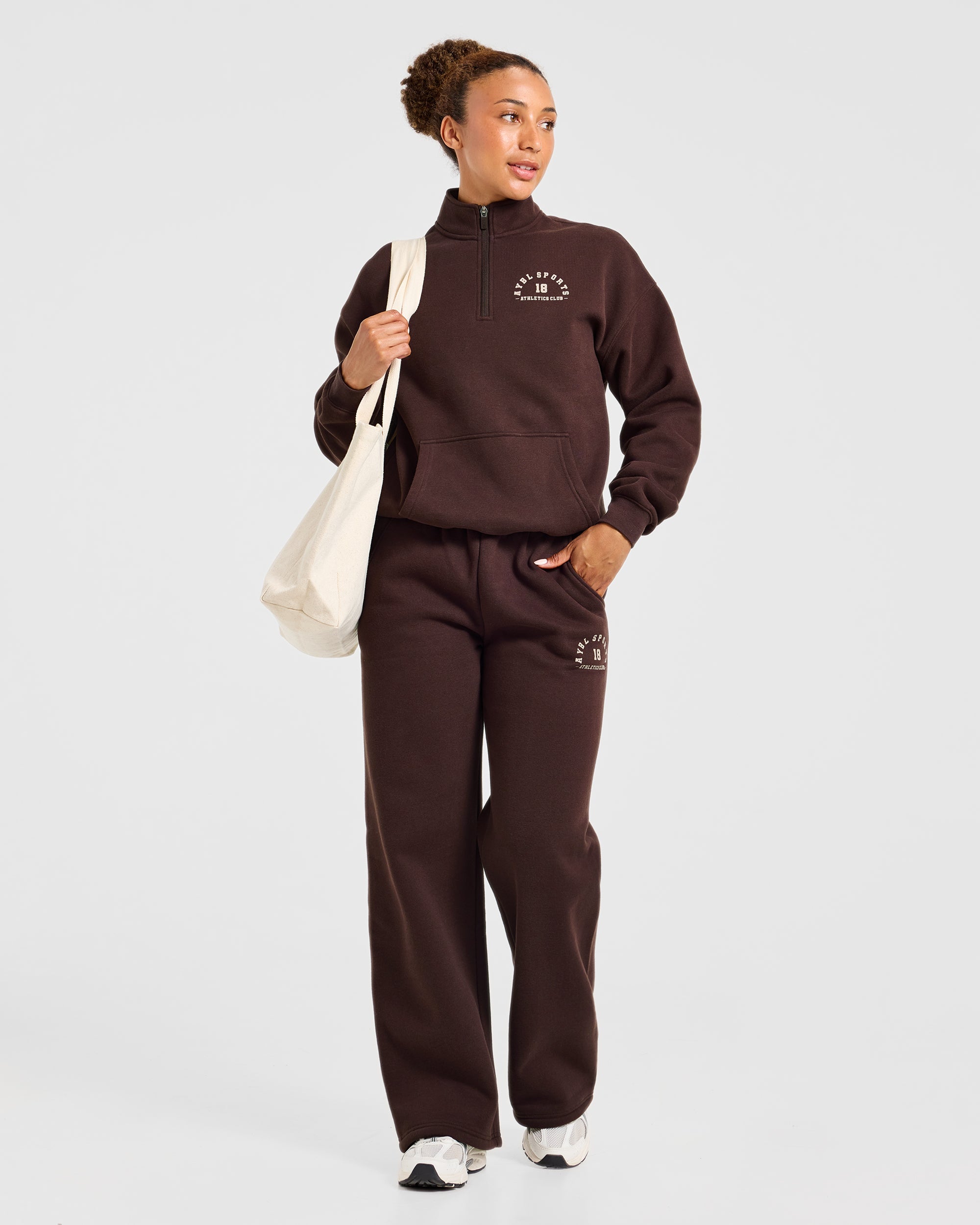 AYBL Sports 18 Oversized Straight Leg Joggers - Cocoa Bruin