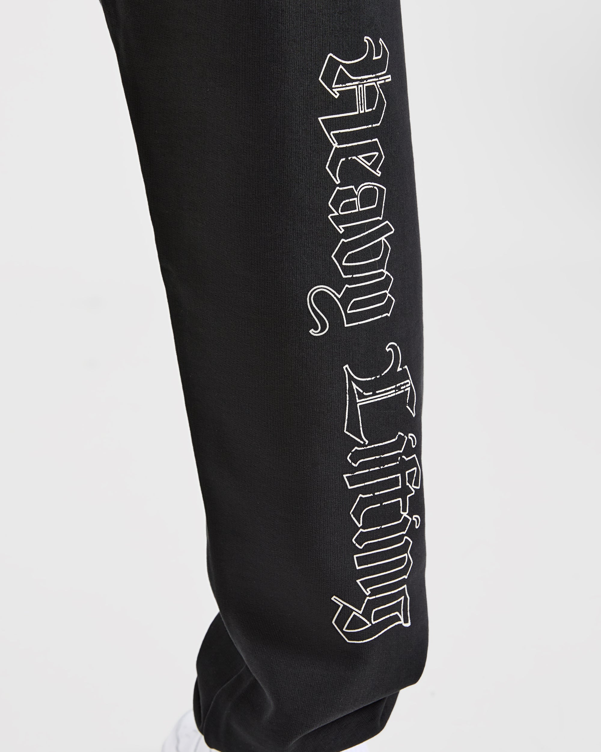 Heavy Lifting Gothic Oversized Joggers - Zwart/Off Wit