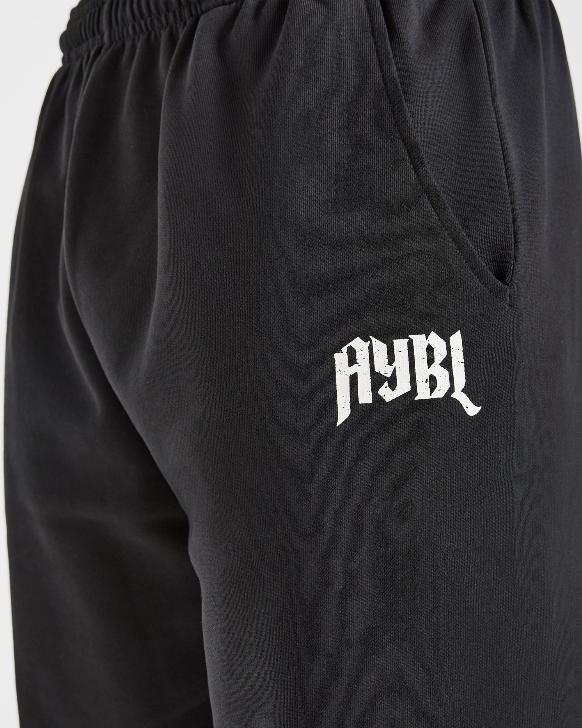 Heavy Lifting Gothic Oversized Joggers - Zwart/Off Wit