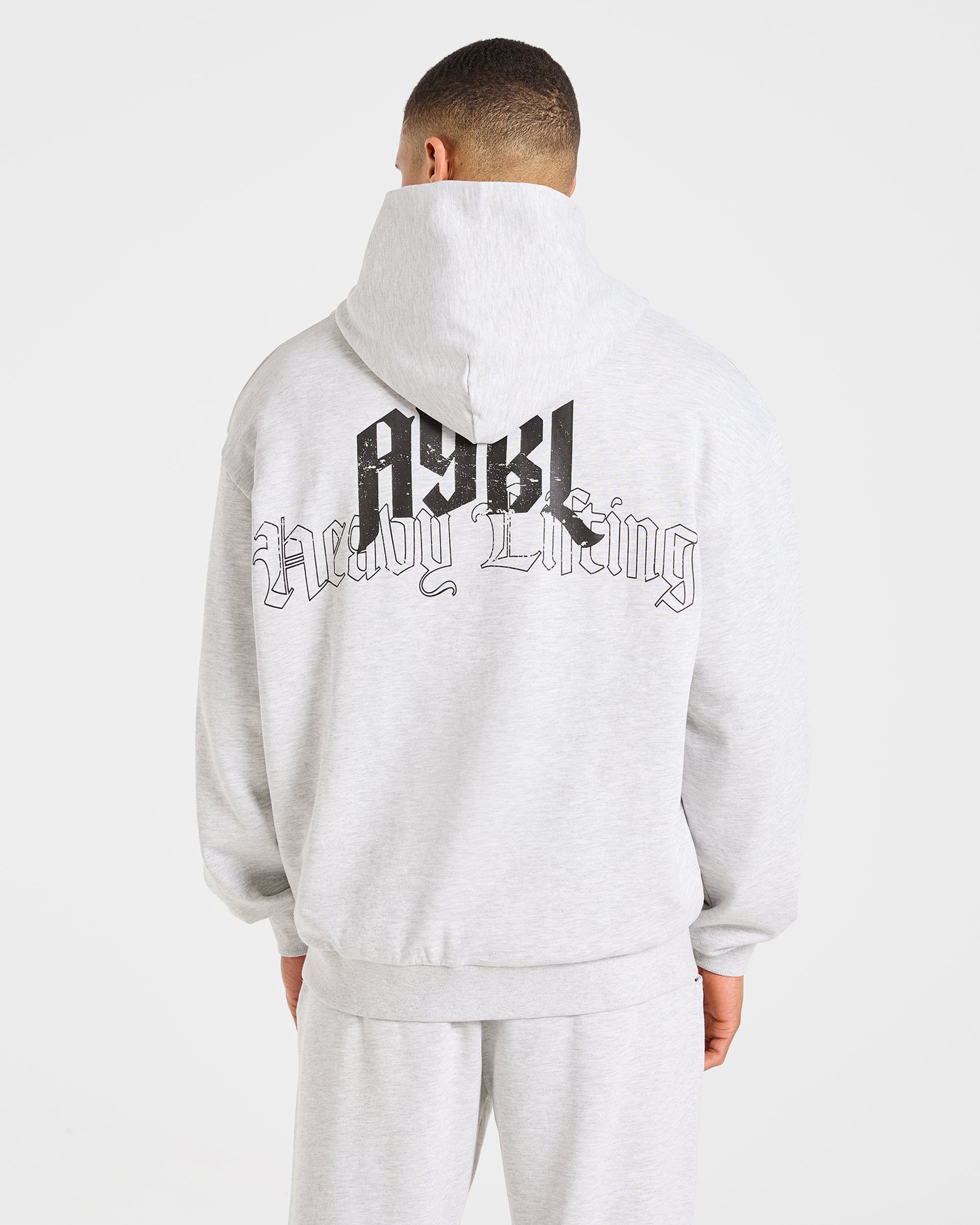 Heavy Lifting Gothic Oversized Hoodie - Grijs Marl