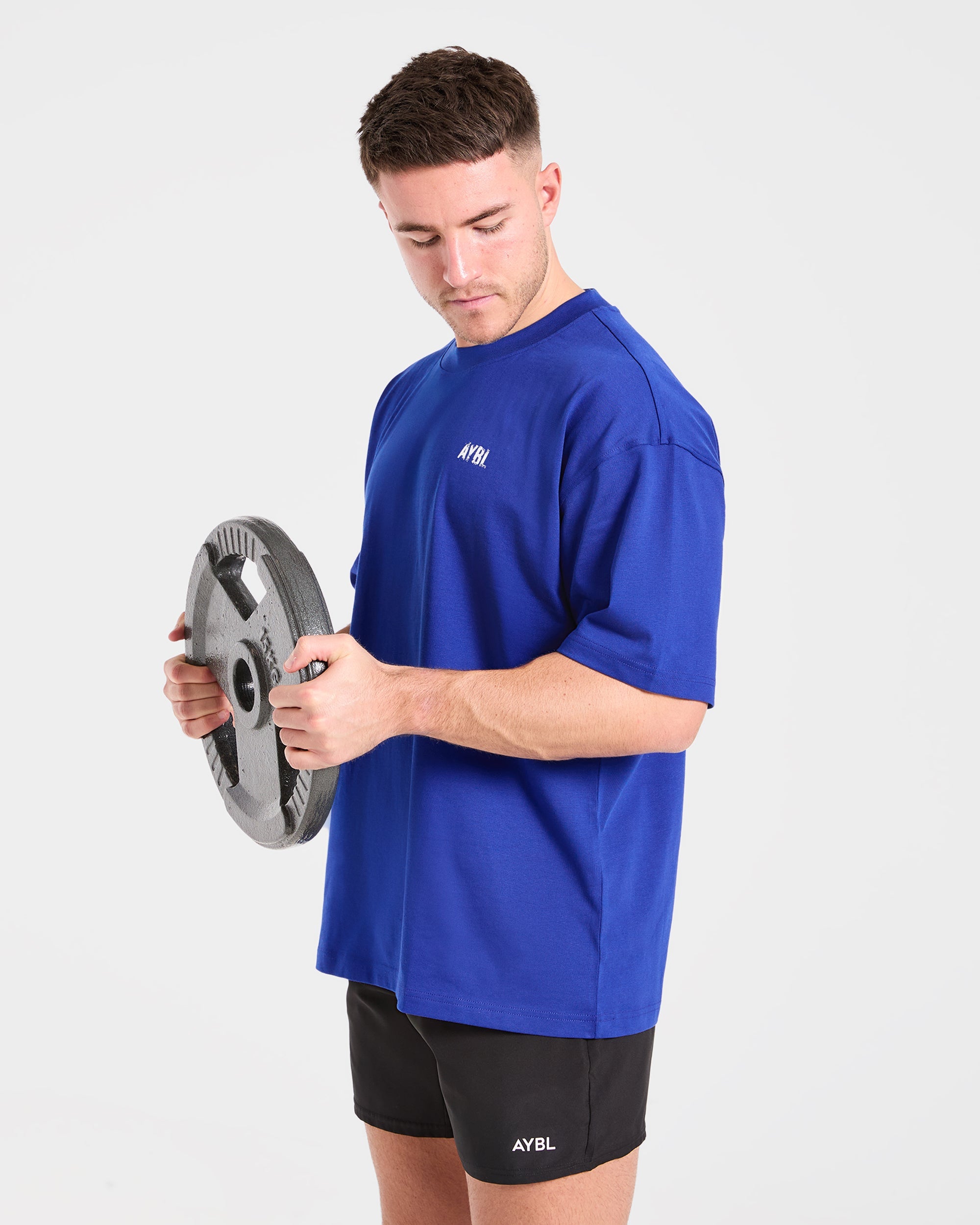 Gym Chalk Oversized T Shirt - Cobalt Blauw