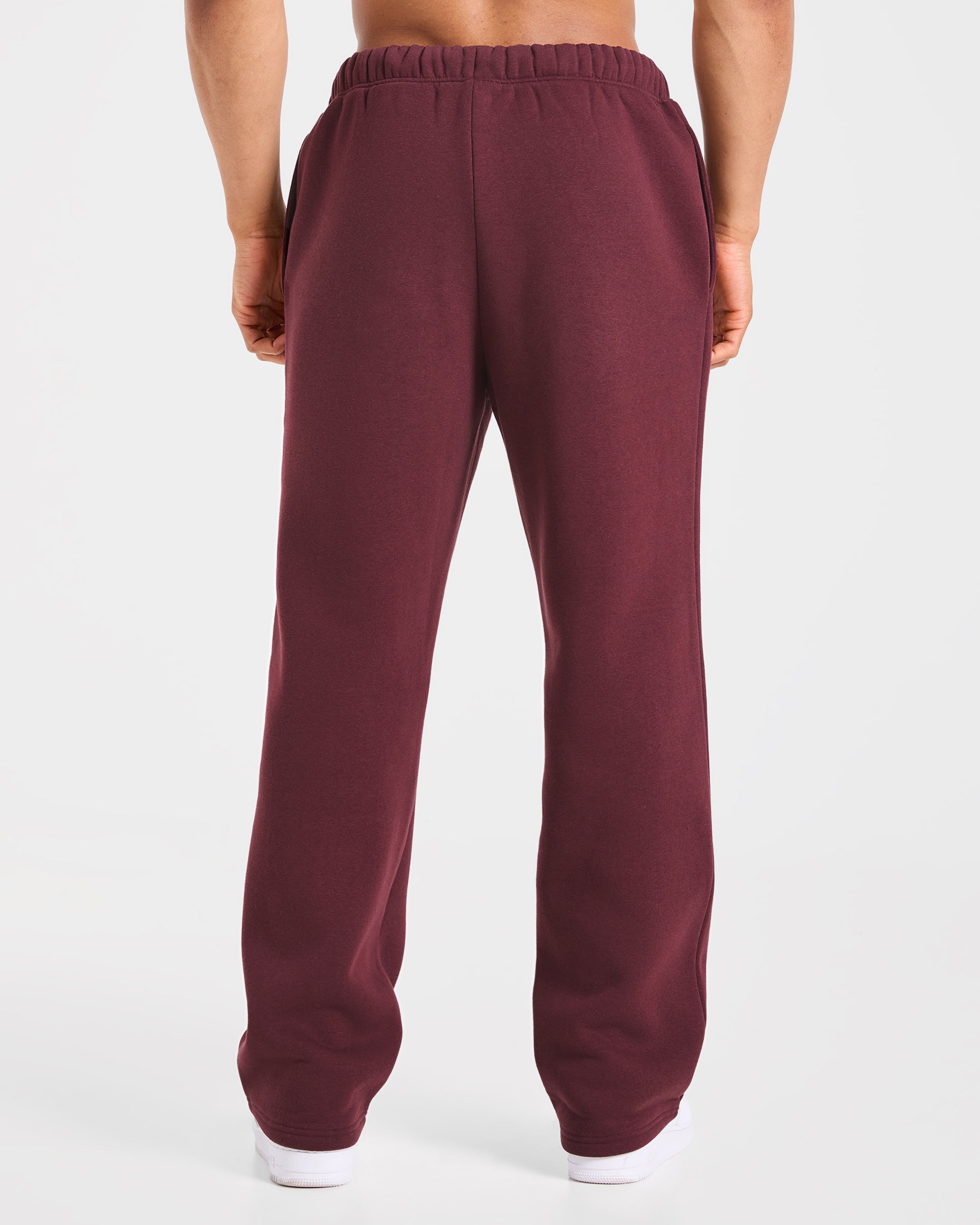 Essential Oversized Straight Leg Joggers - Burgundy Rood
