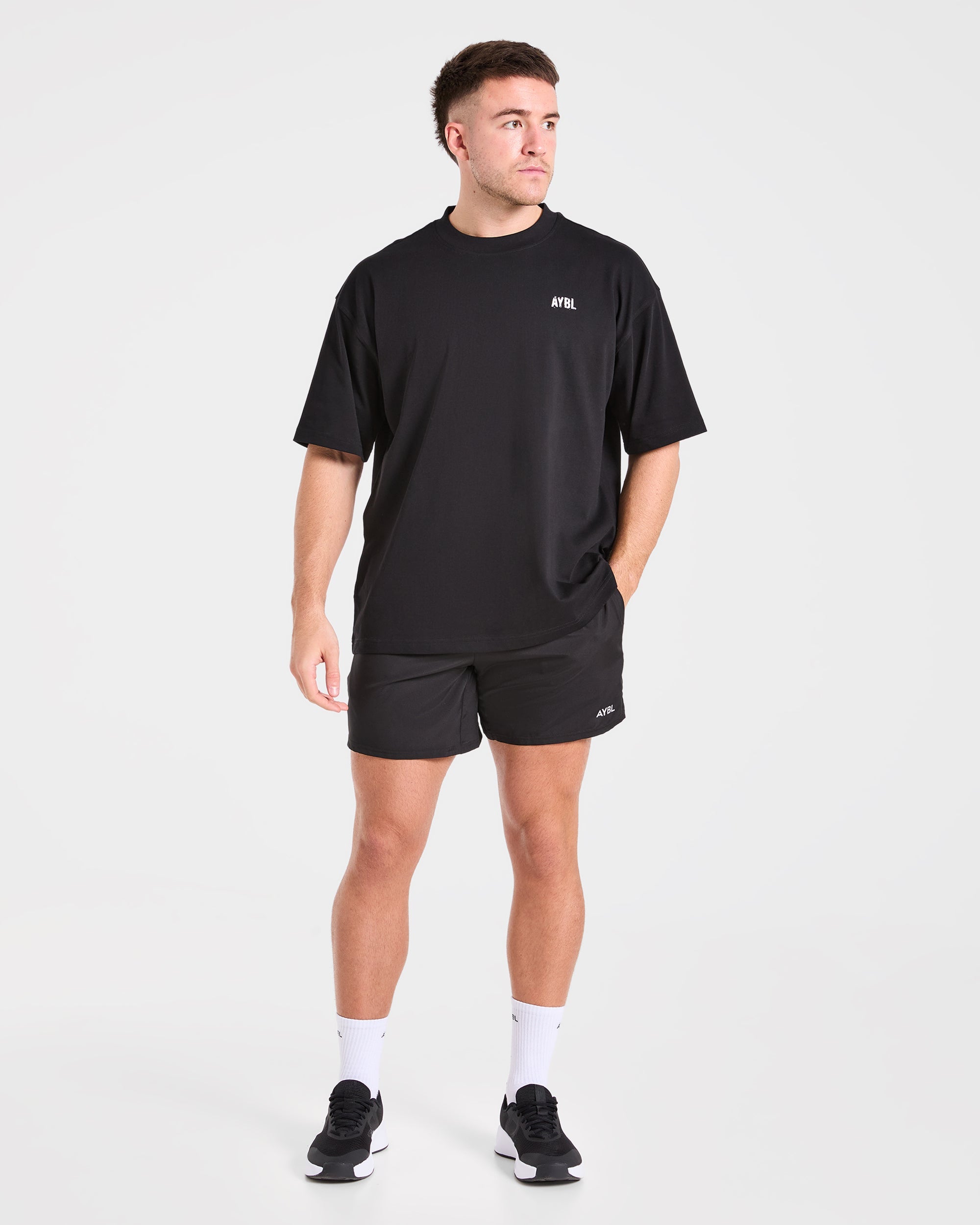 Gym Chalk Oversized T Shirt - Zwart